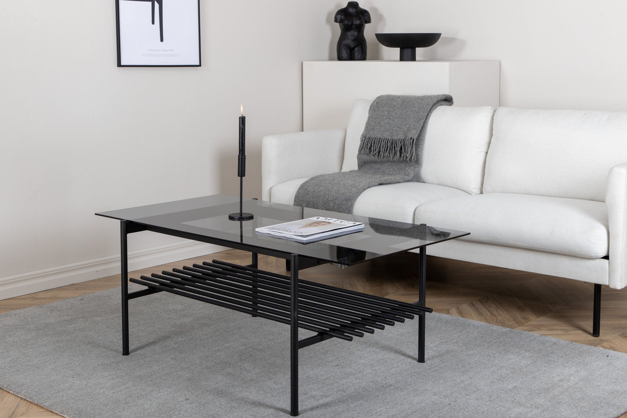 Venture Home Von Staf Sofa bord - black / Black Smoked Glass glass