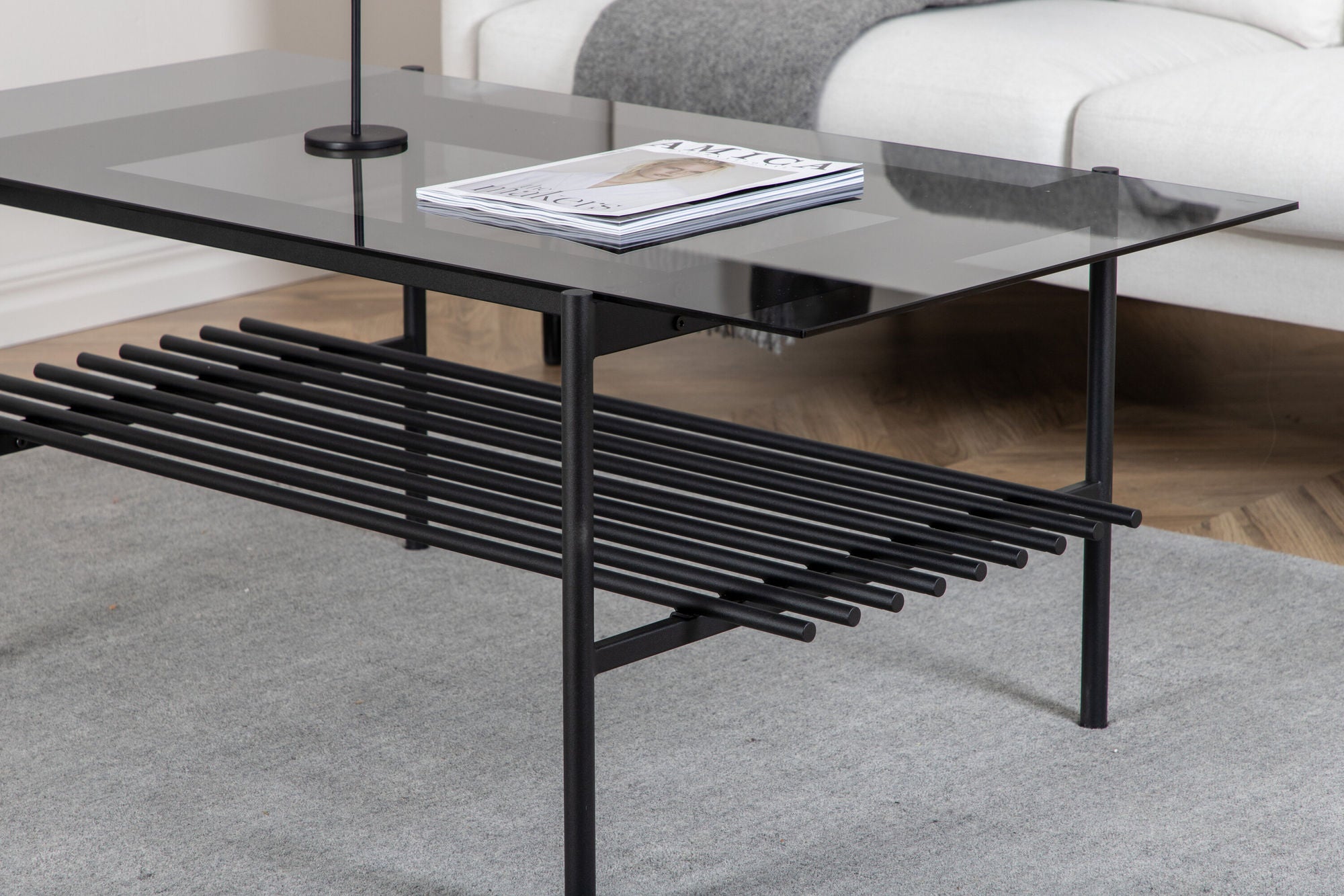 Venture Home Von Staf Sofa bord - black / Black Smoked Glass glass