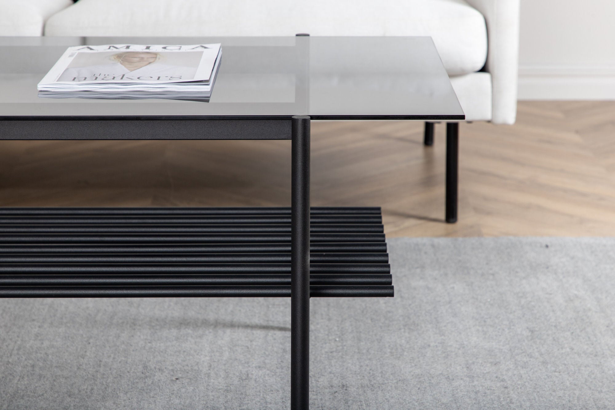 Venture Home Von Staf Sofa bord - black / Black Smoked Glass glass