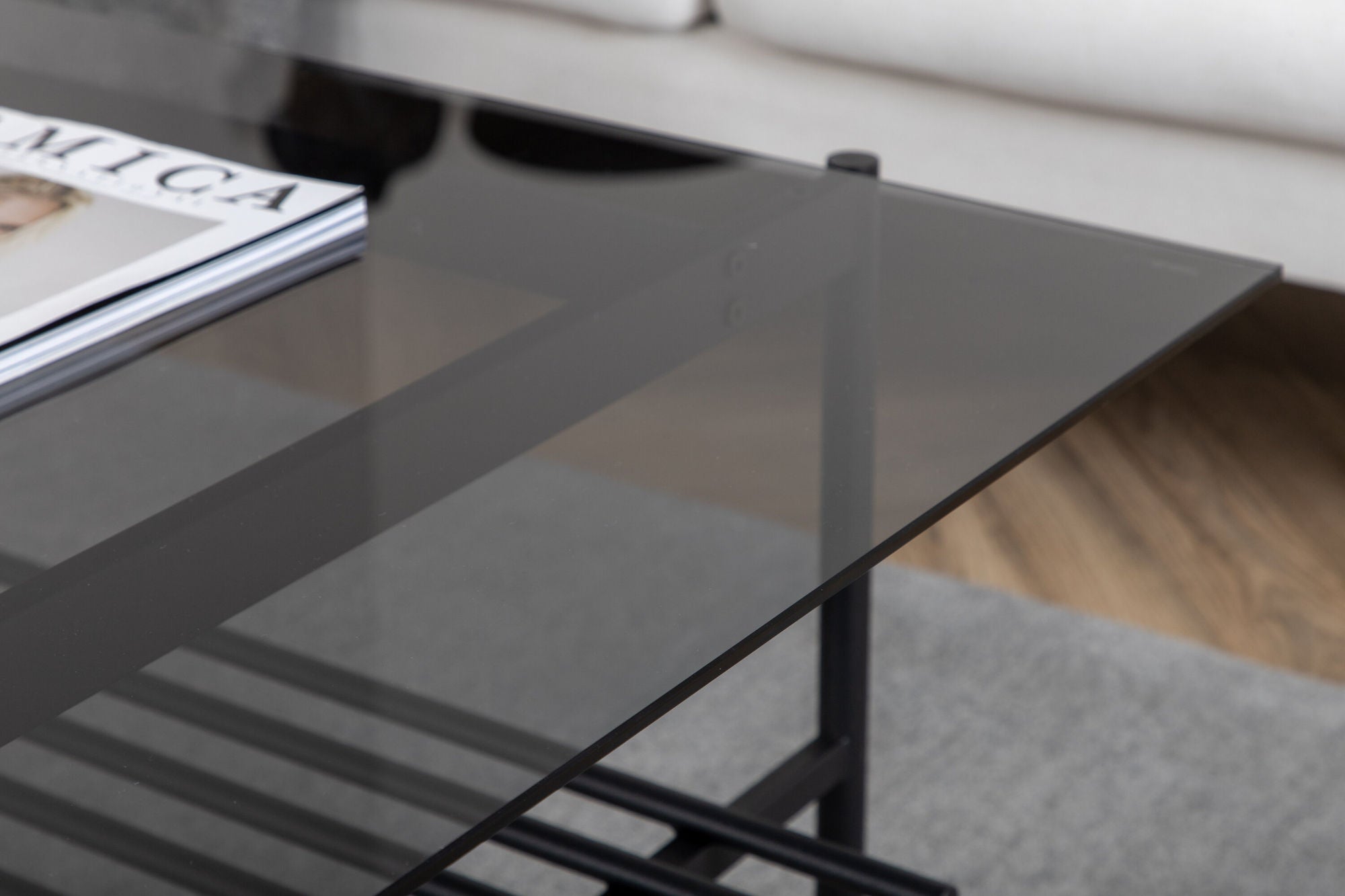 Venture Home Von Staf Sofa bord - black / Black Smoked Glass glass