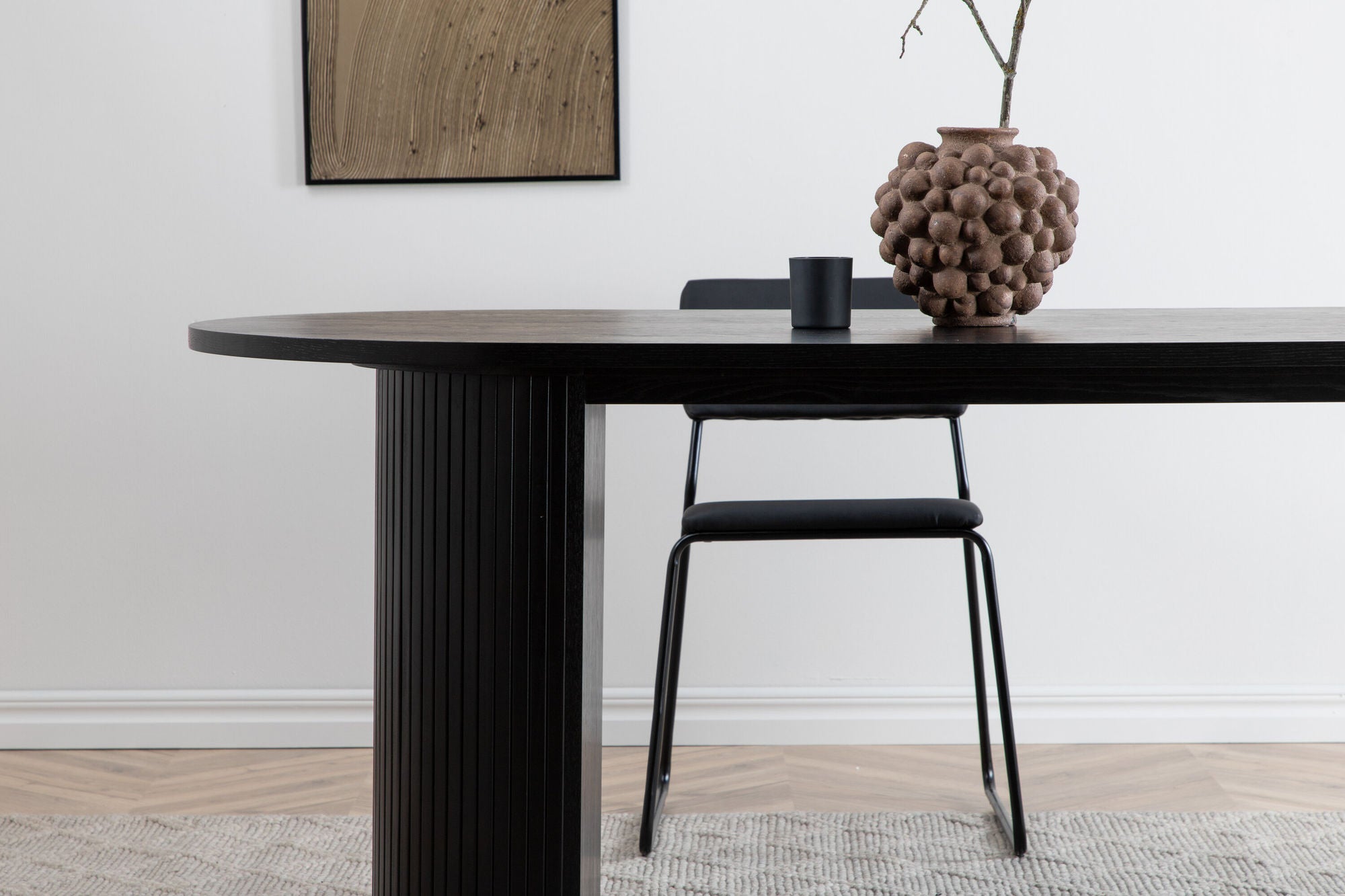 Venture Home Bianca Oval spisebord - Black / Black Veneer