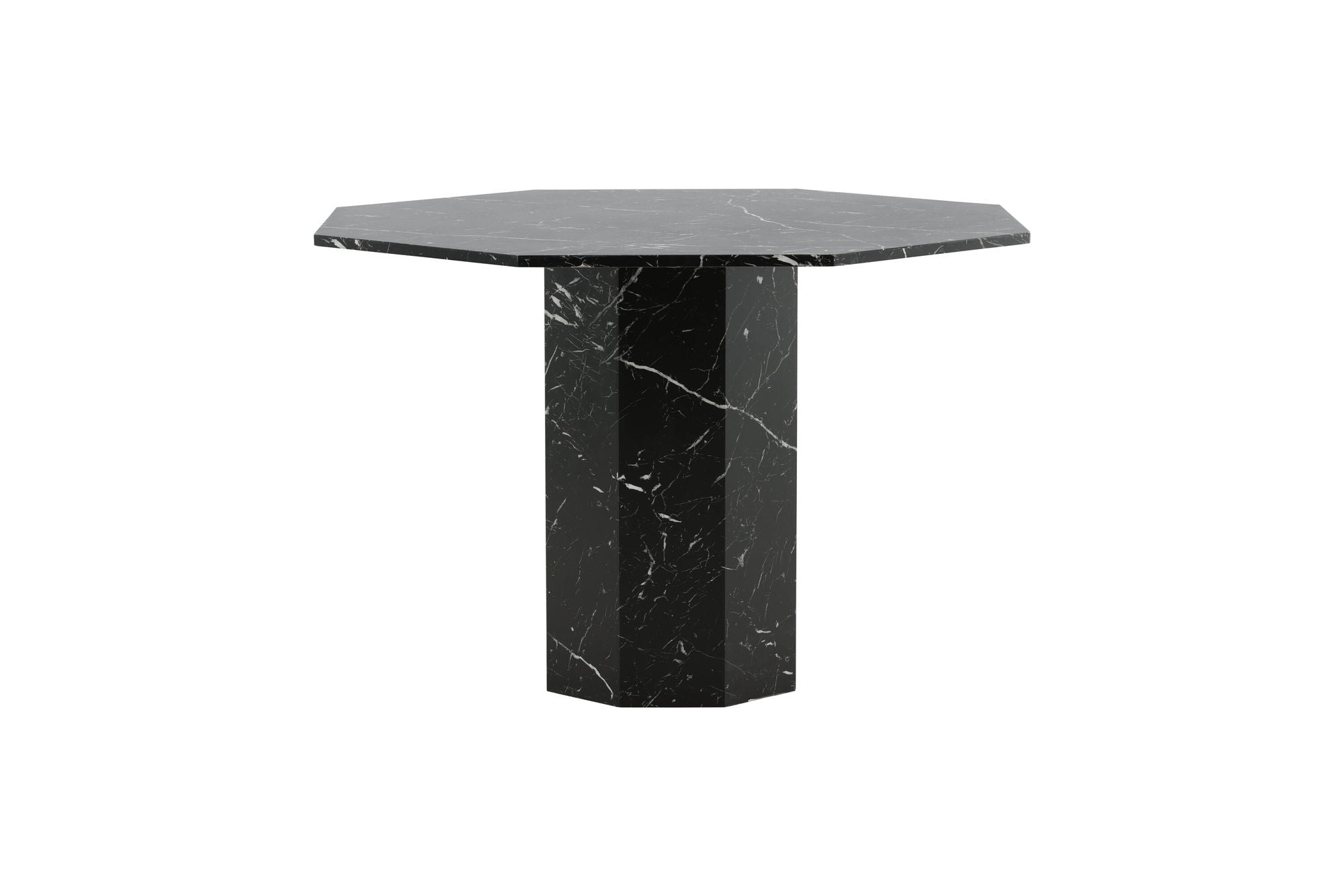 Venture Home Marbs rund spisebord - Black / Black Glass Marble