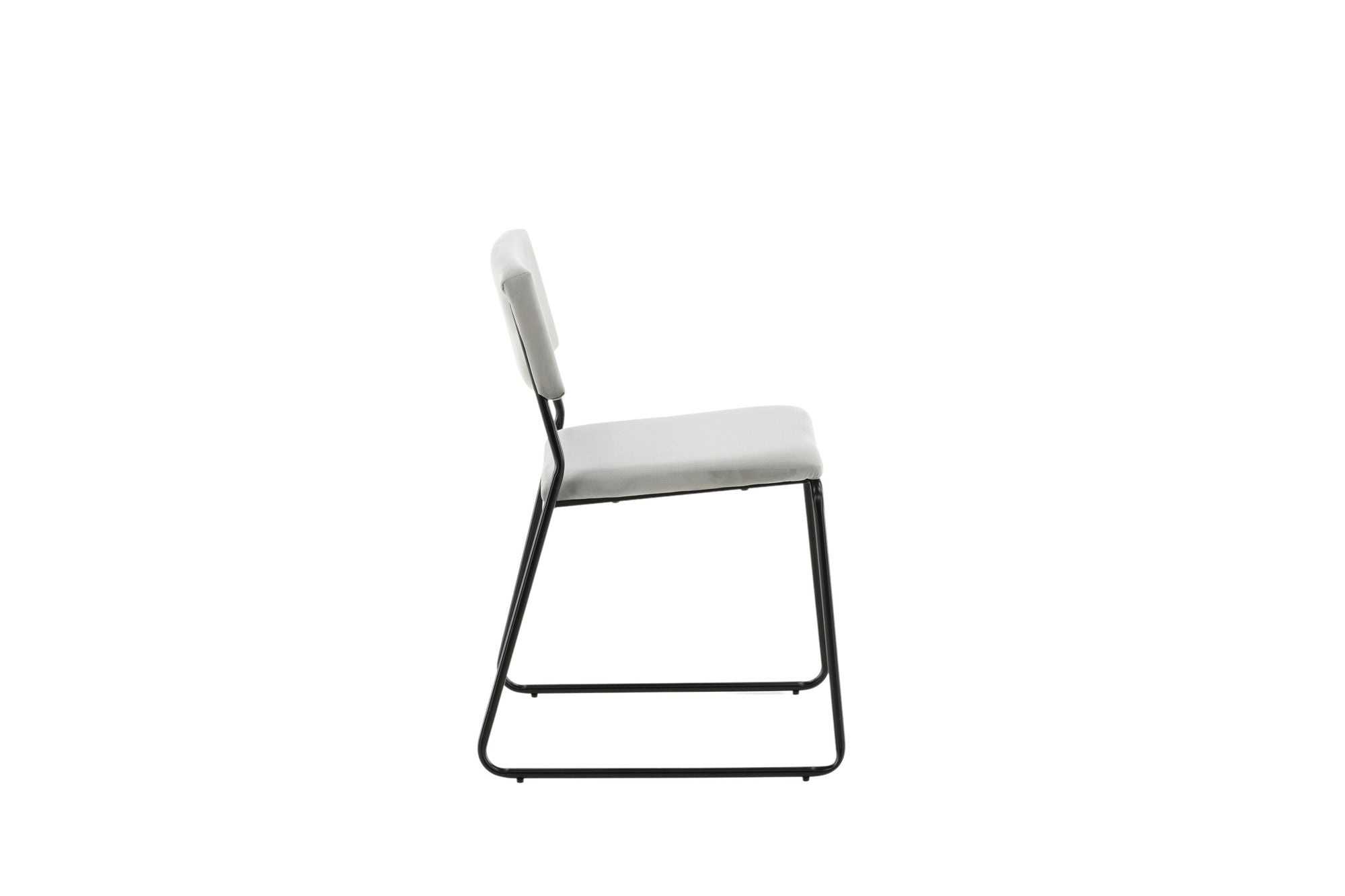 Venture Home Kenth stol 2-pack - Black / Light Grey Velvet