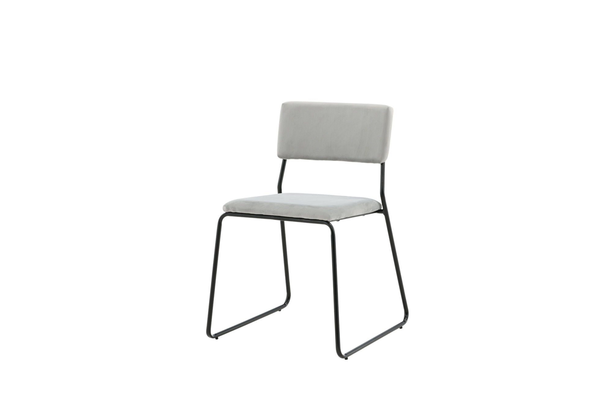 Venture Home Kenth stol 2-pack - Black / Light Grey Velvet