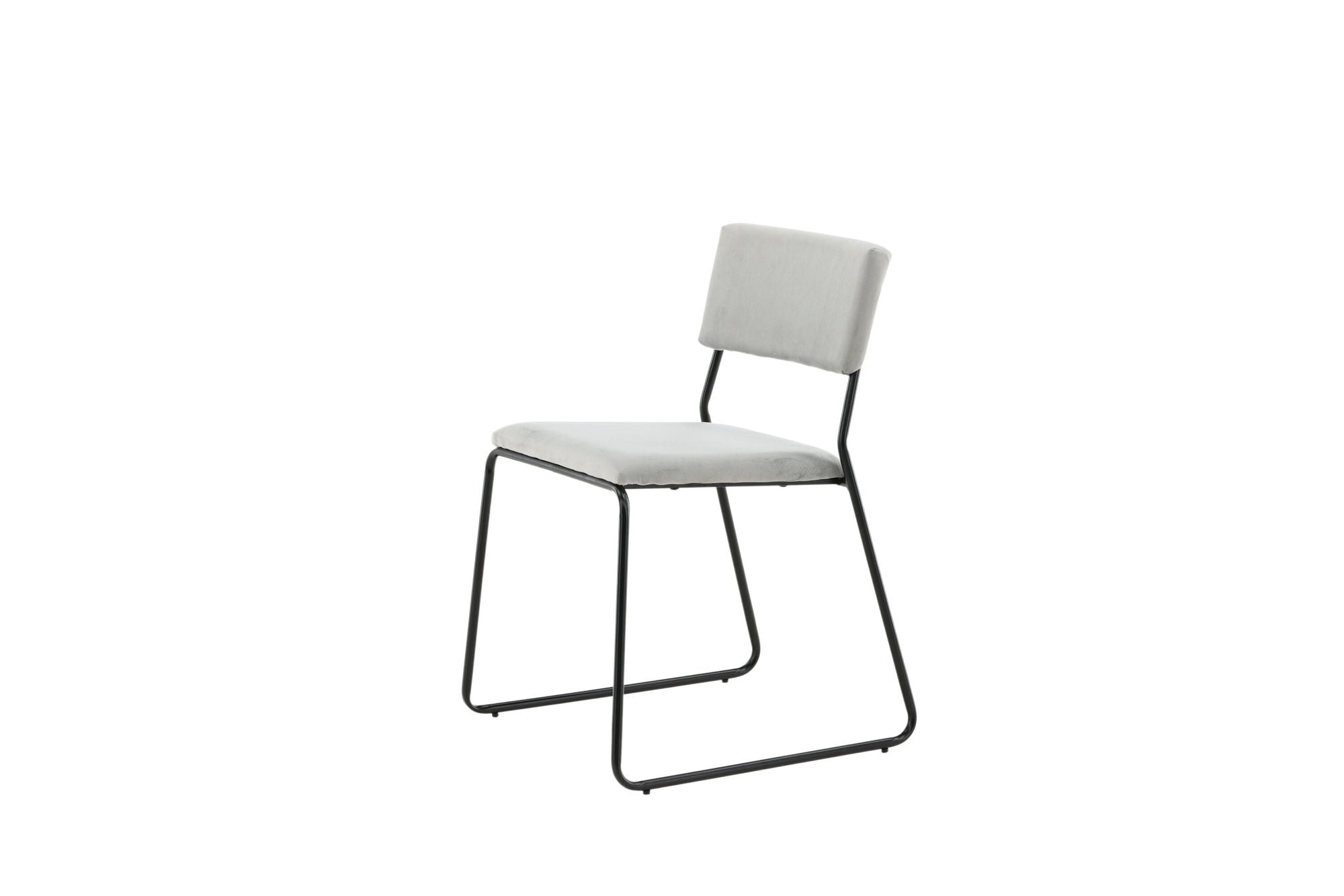 Venture Home Kenth stol 2-pack - Black / Light Grey Velvet