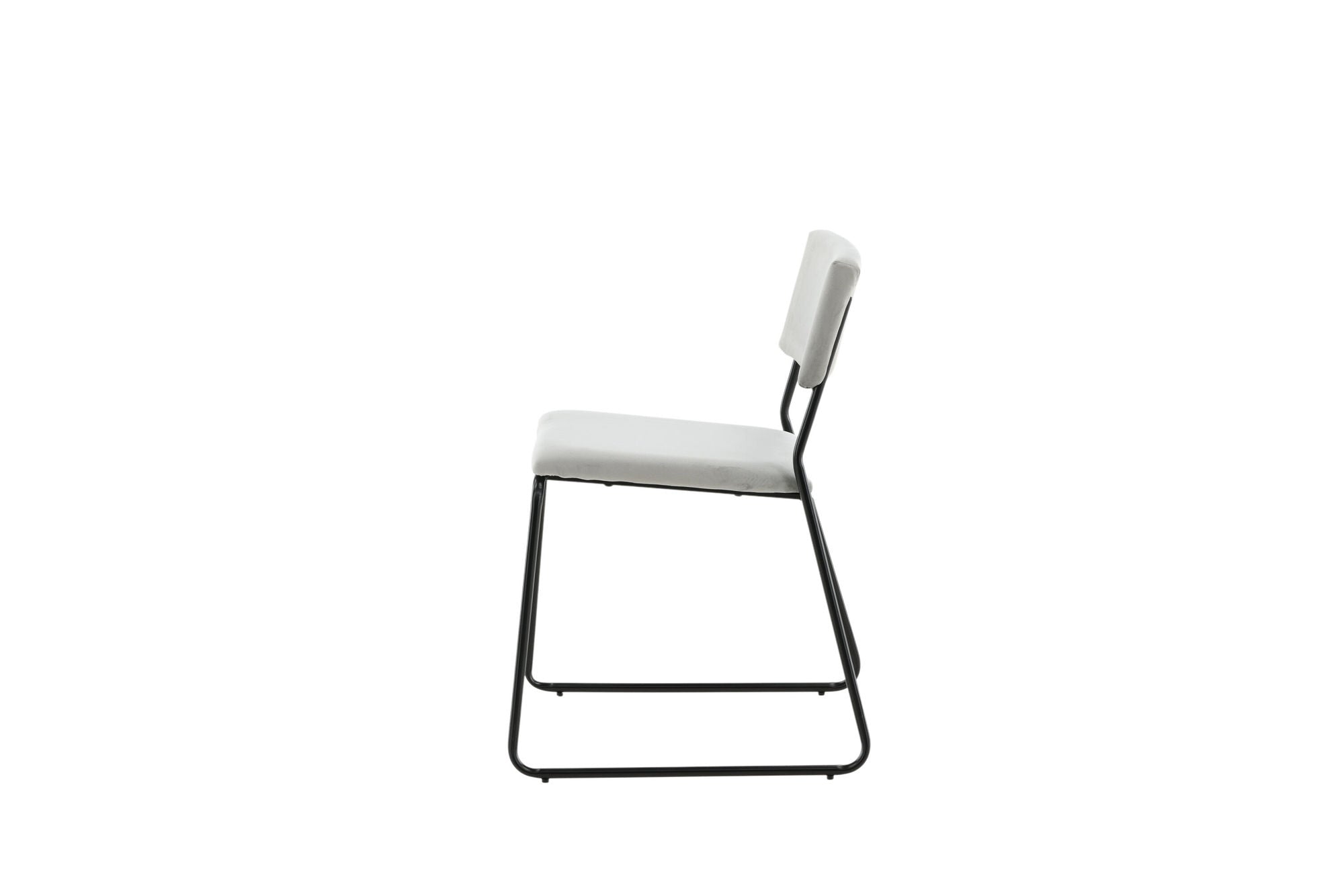 Venture Home Kenth stol 2-pack - Black / Light Grey Velvet