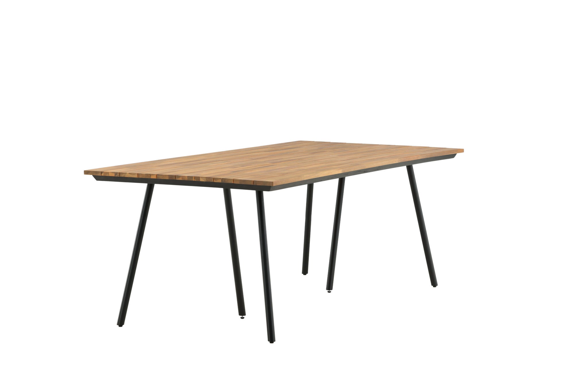 Venture Home Chan spisebord - Black Steel / Acacia (teak look) - 200cm