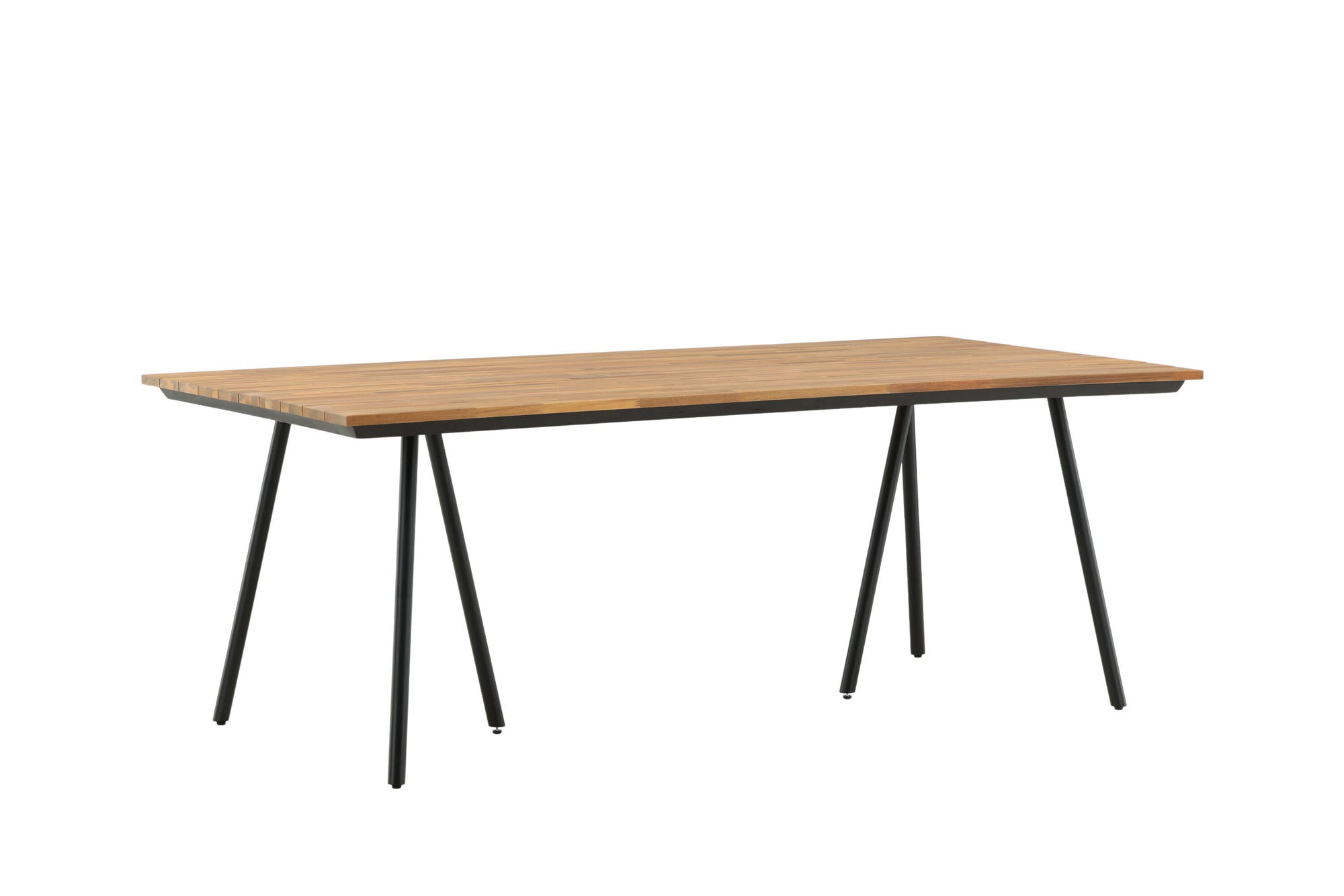 Venture Home Chan spisebord - Black Steel / Acacia (teak look) - 200cm