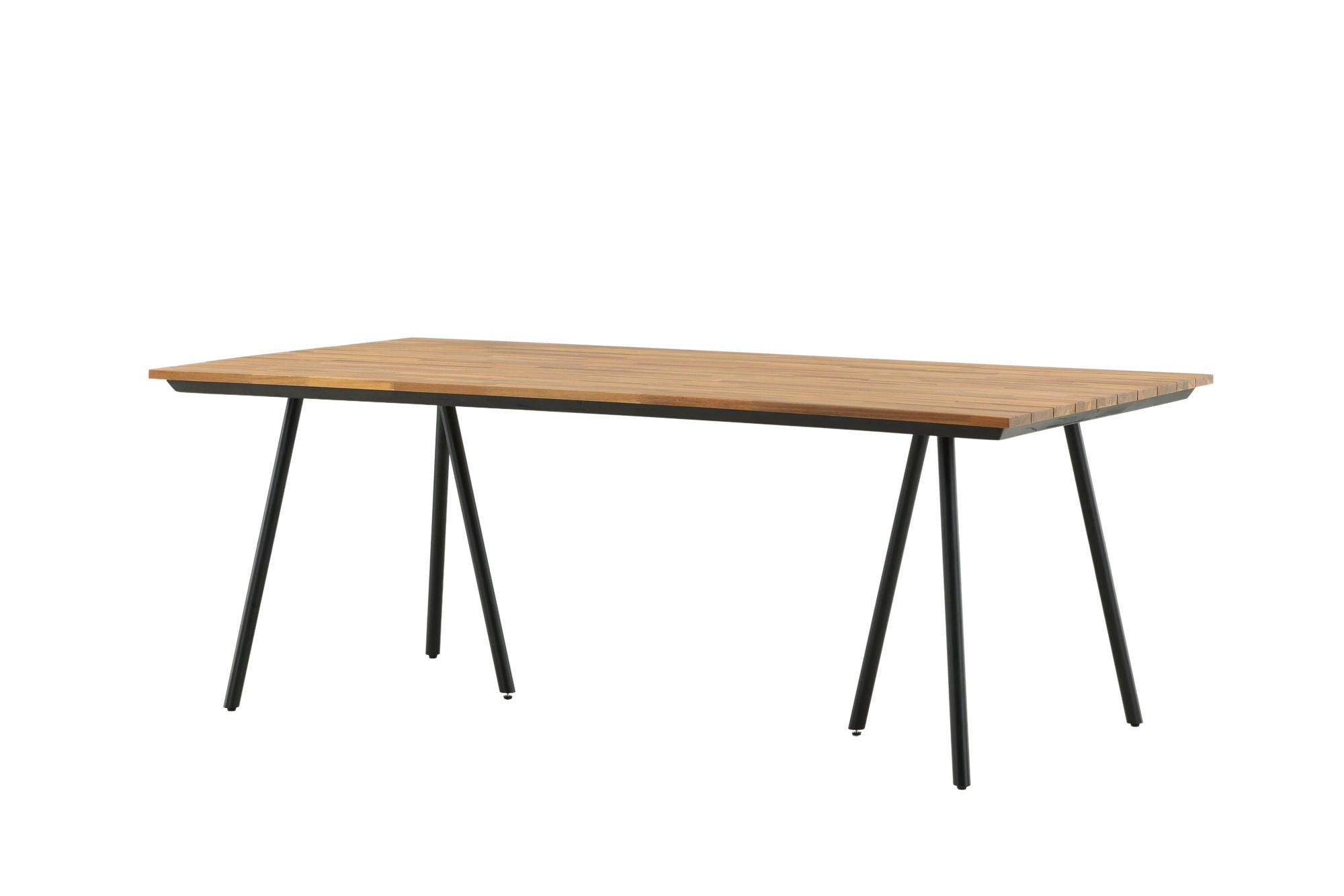 Venture Home Chan spisebord - Black Steel / Acacia (teak look) - 200cm