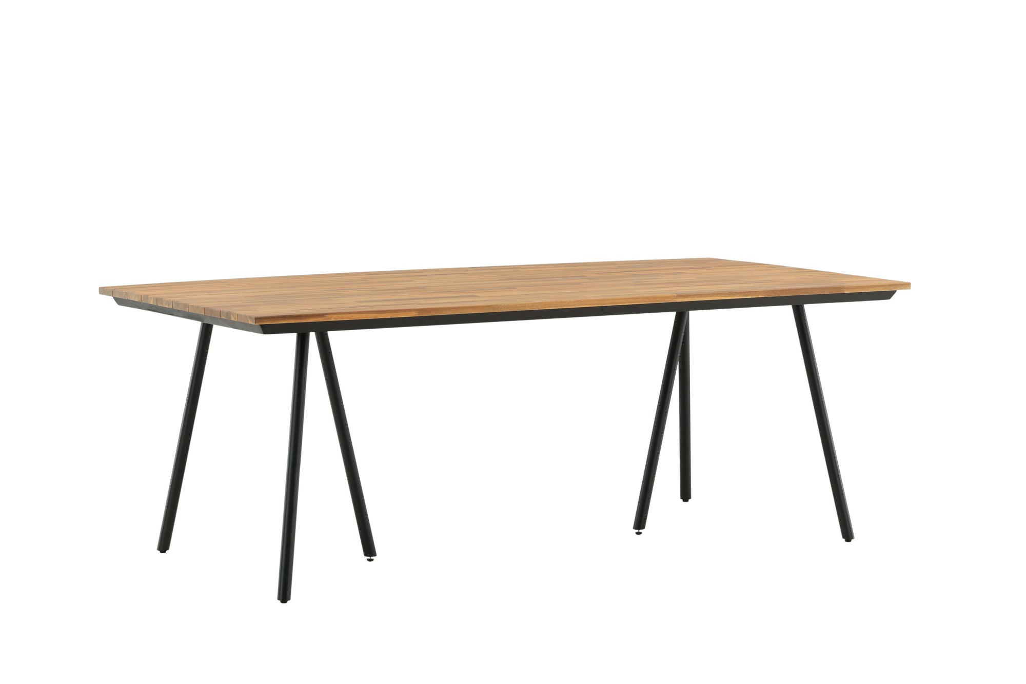 Venture Home Chan spisebord - Black Steel / Acacia (teak look) - 200cm