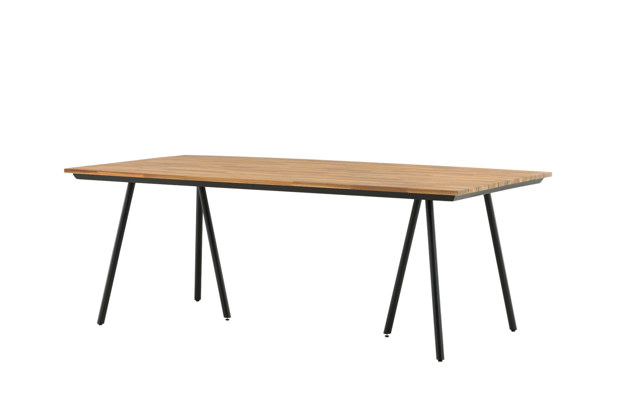 Venture Home Chan spisebord - Black Steel / Acacia (teak look) - 200cm