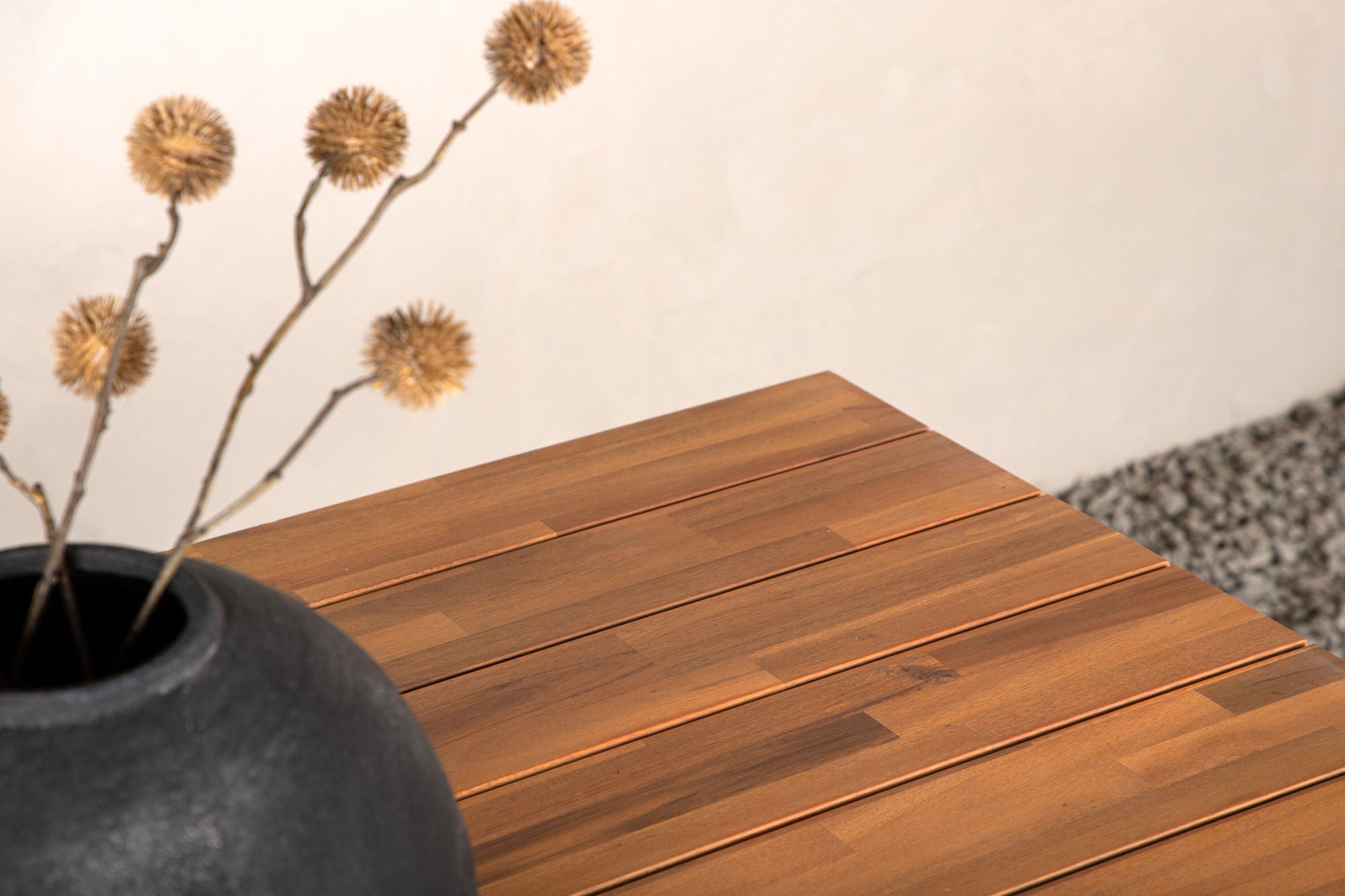 Venture Home Chan spisebord - Black Steel / Acacia (teak look) - 200cm