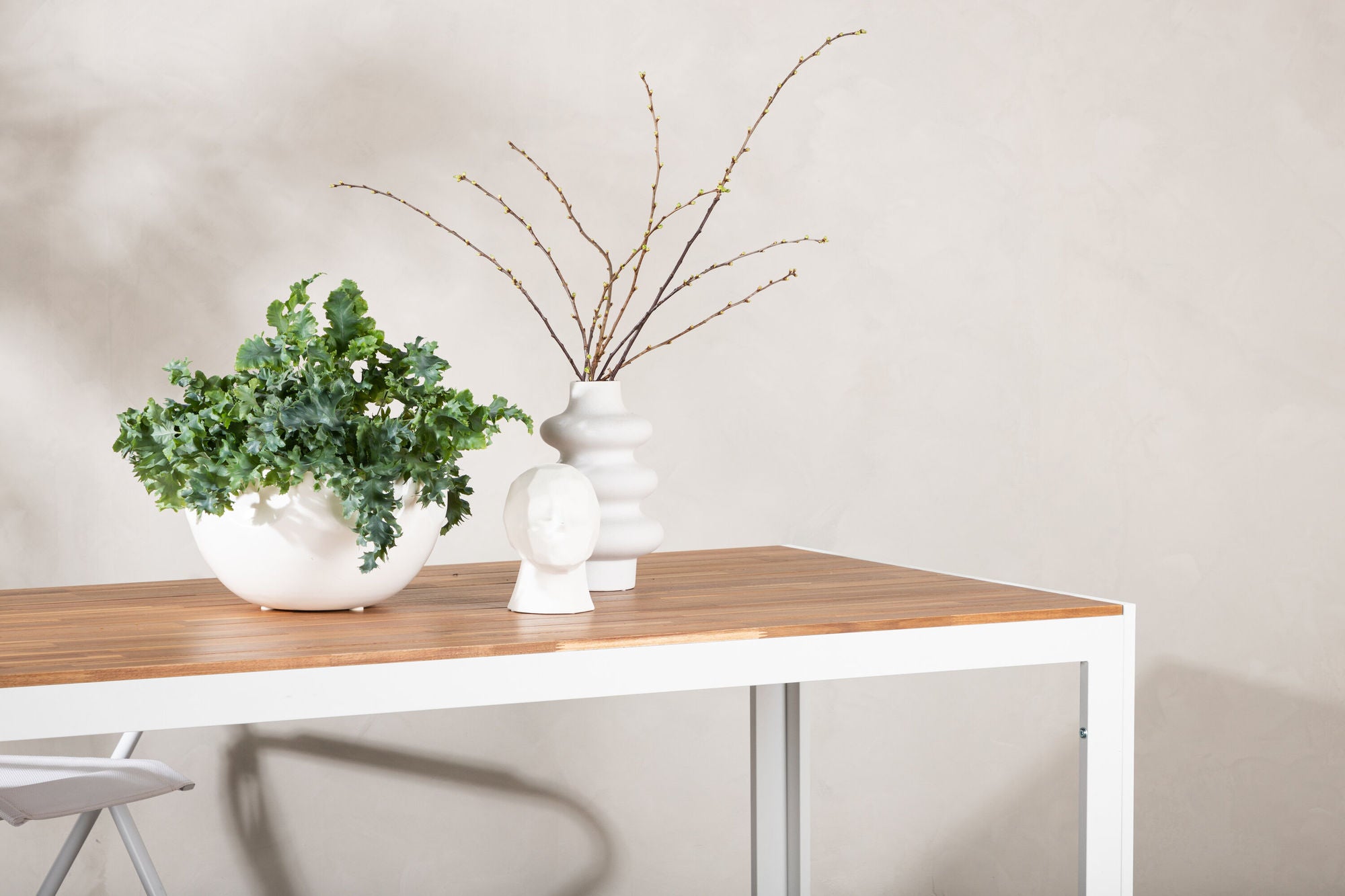 Venture Home Bois spisebord 200*100cm - White Alu / Acacia