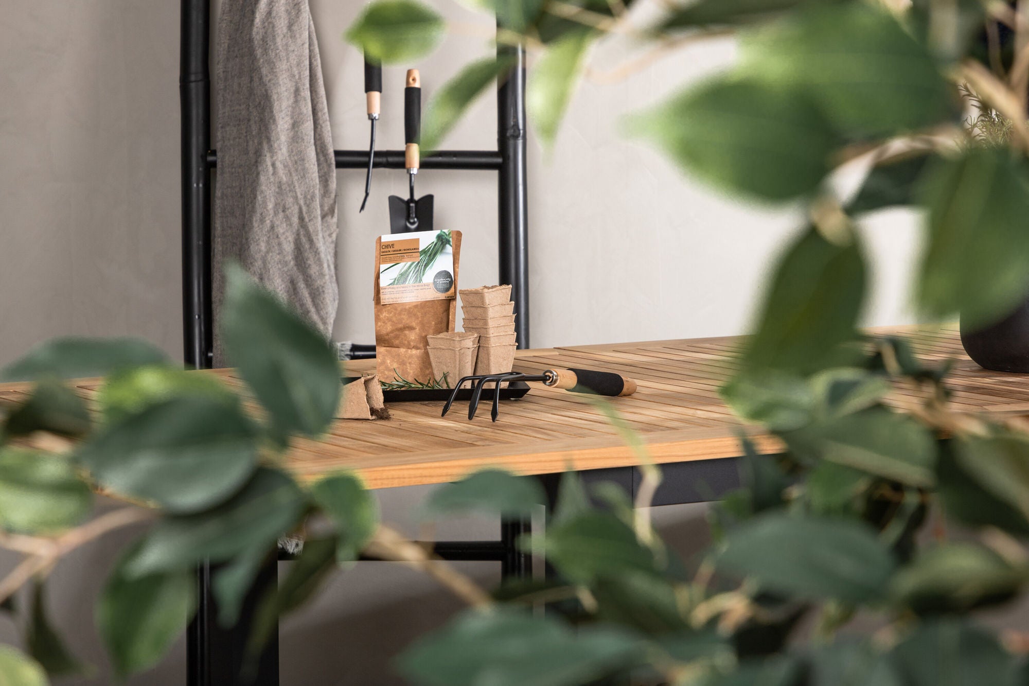 Venture Home Panama - bord - 224/324*100 - svart Alu/Teak