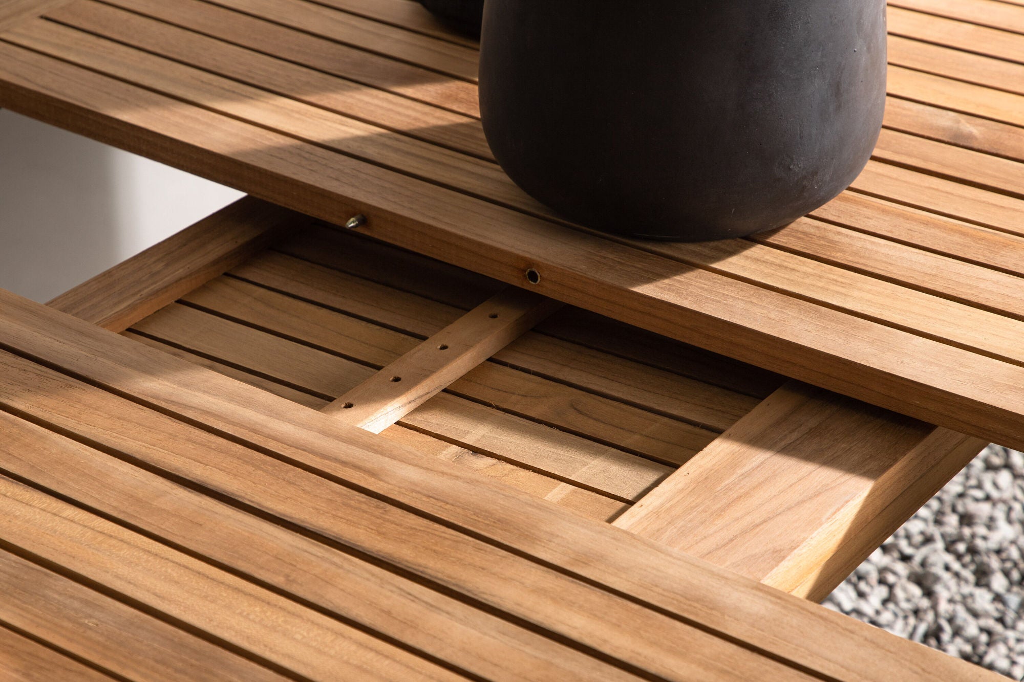 Venture Home Panama - bord - 224/324*100 - svart Alu/Teak
