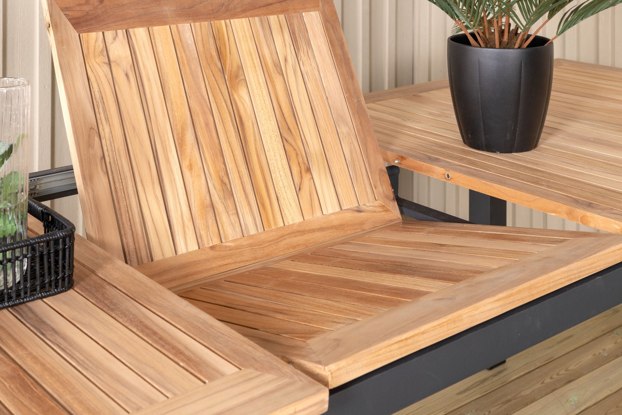 Venture Home Panama - bord - 224/324*100 - svart Alu/Teak