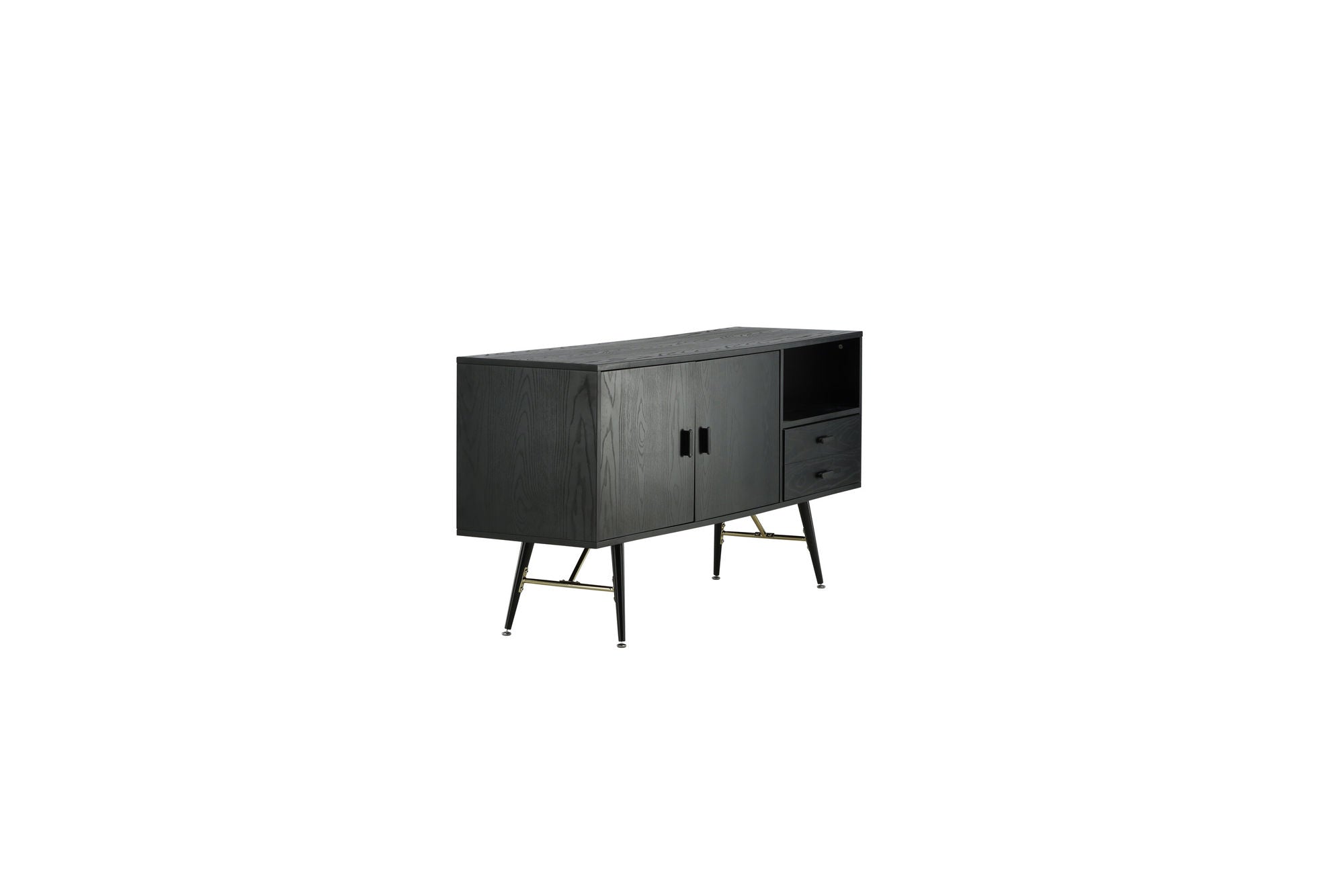 Venture Home Gold skab unit - Black Veneer - Black Legs - Brass details