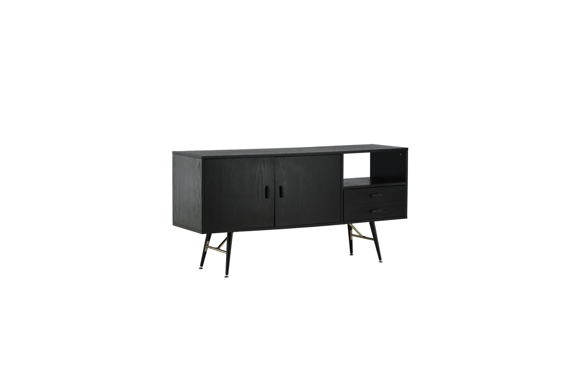 Venture Home Gold skab unit - Black Veneer - Black Legs - Brass details