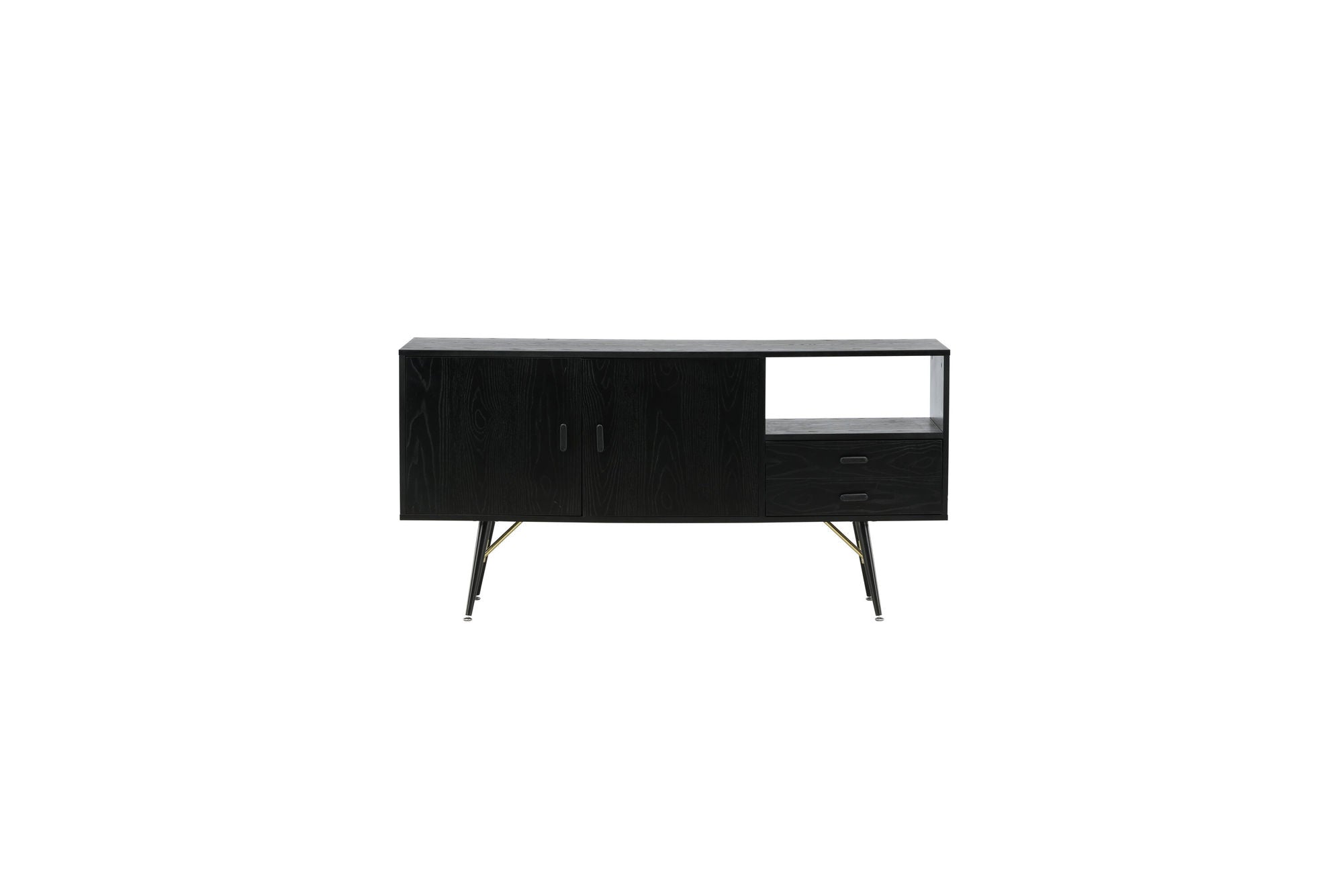 Venture Home Gold skab unit - Black Veneer - Black Legs - Brass details