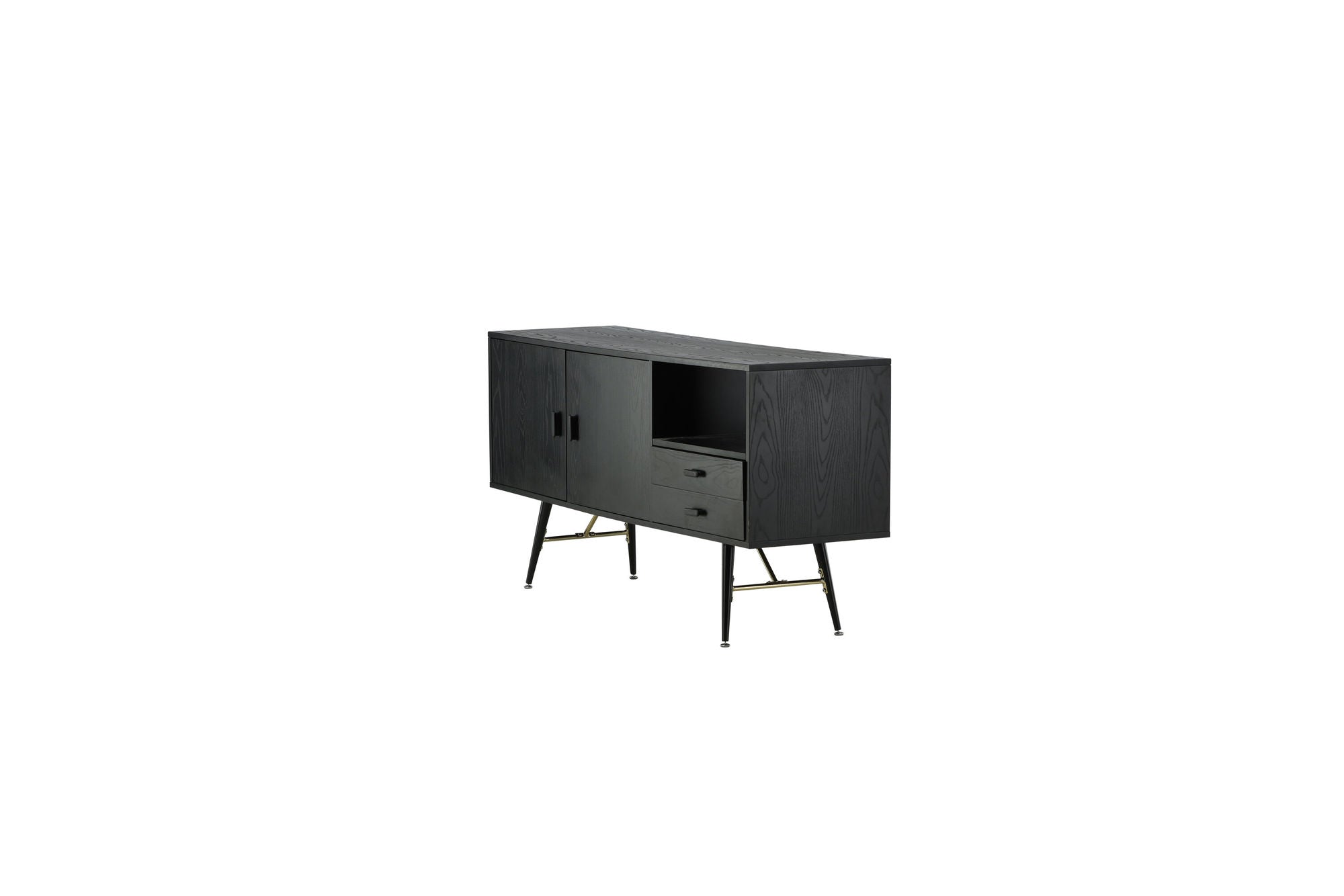 Venture Home Gold skab unit - Black Veneer - Black Legs - Brass details