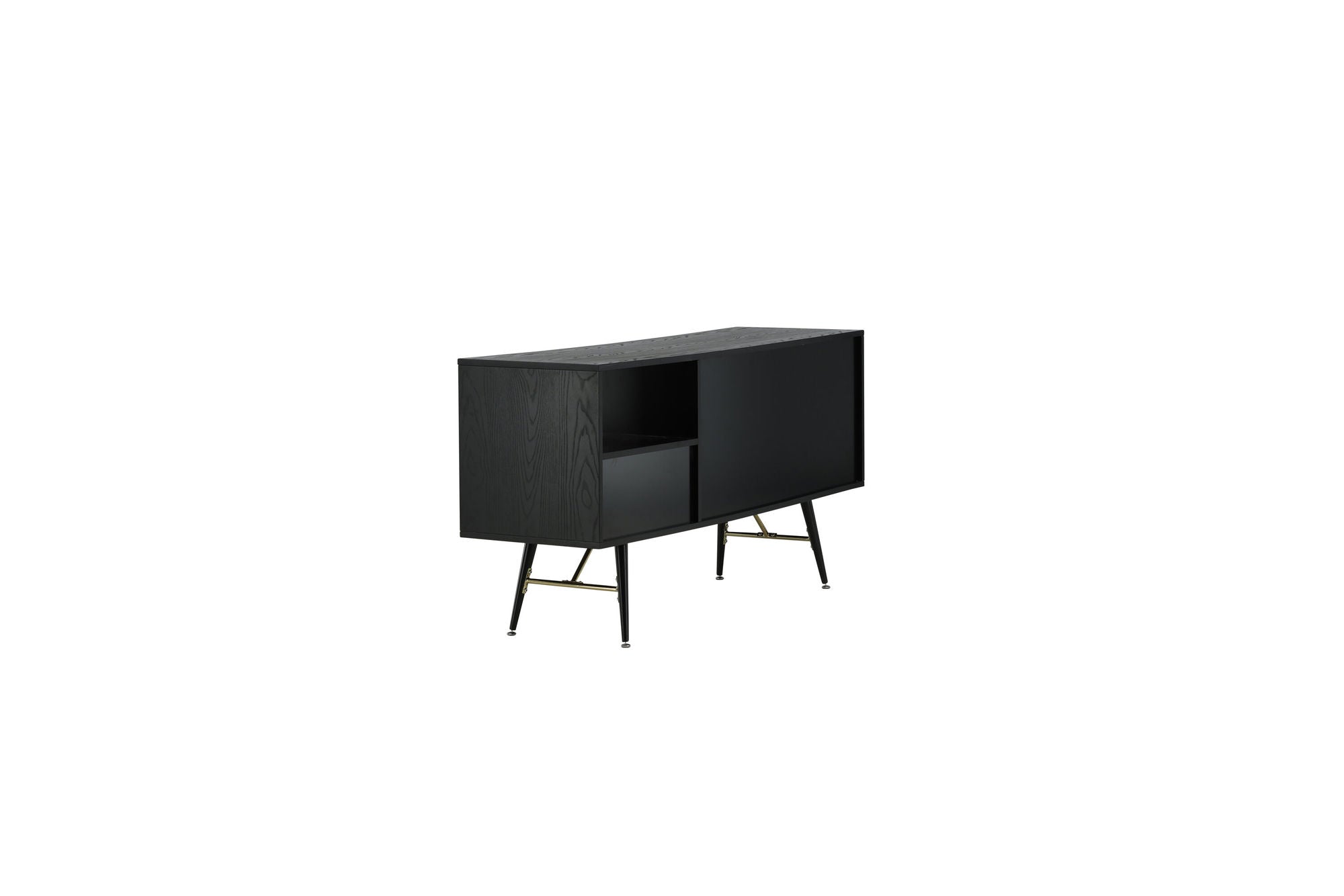 Venture Home Gold skab unit - Black Veneer - Black Legs - Brass details