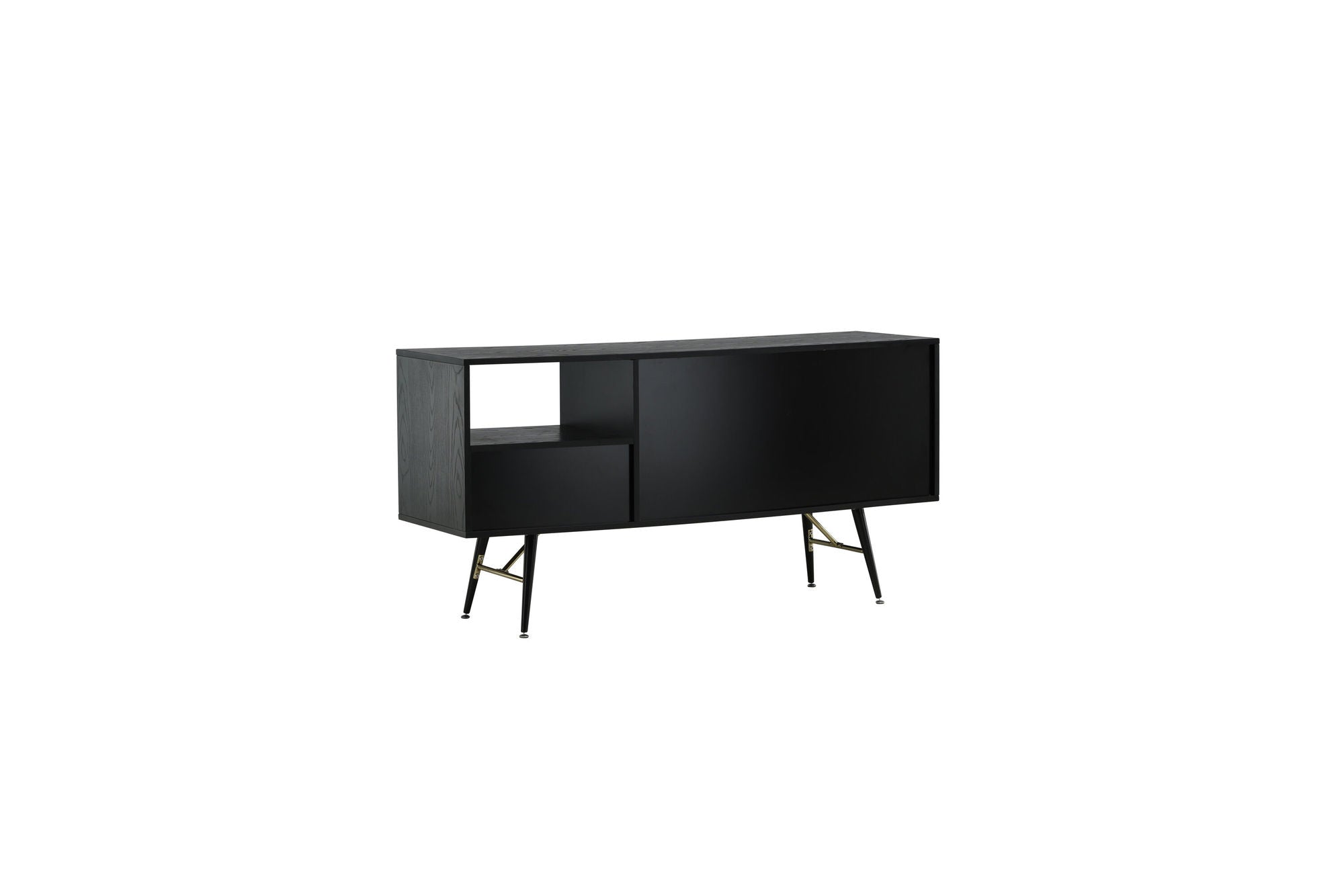 Venture Home Gold skab unit - Black Veneer - Black Legs - Brass details