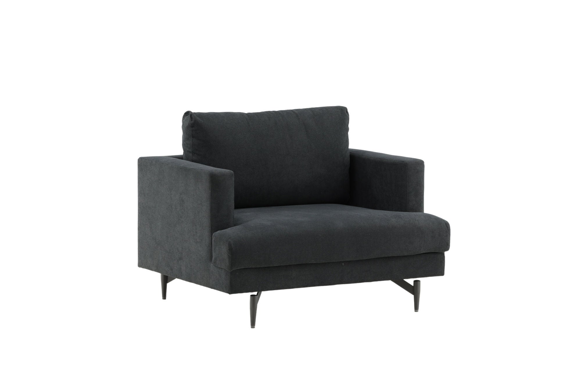Venture Home Sofia Single Sofa - Black / Black Fabric