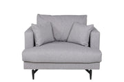 Venture Home Sofia Single Sofa - Black / Grey Fabric