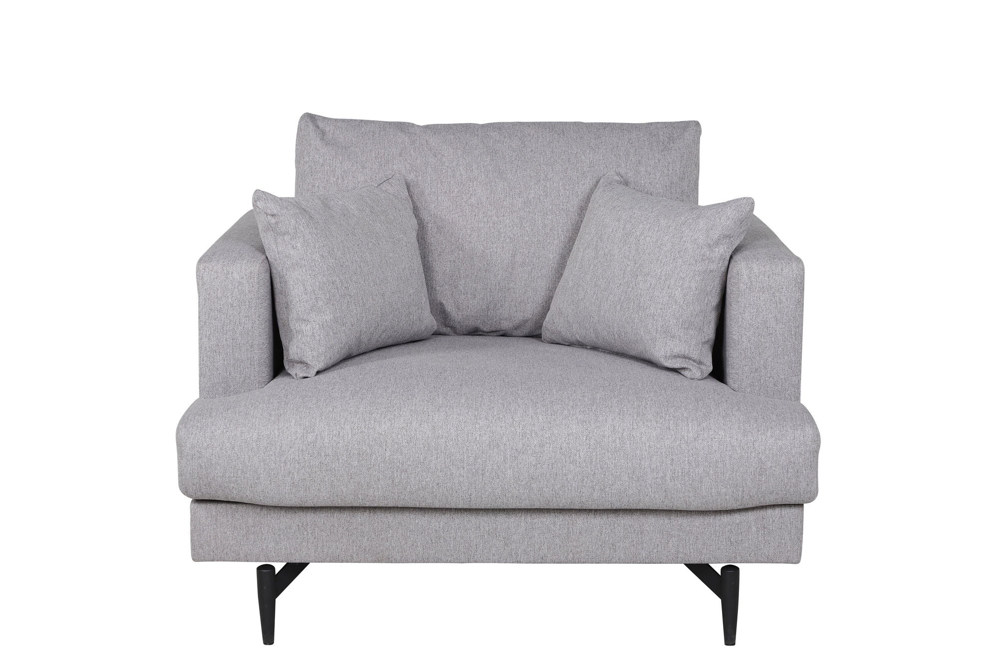 Venture Home Sofia Single Sofa - Black / Grey Fabric
