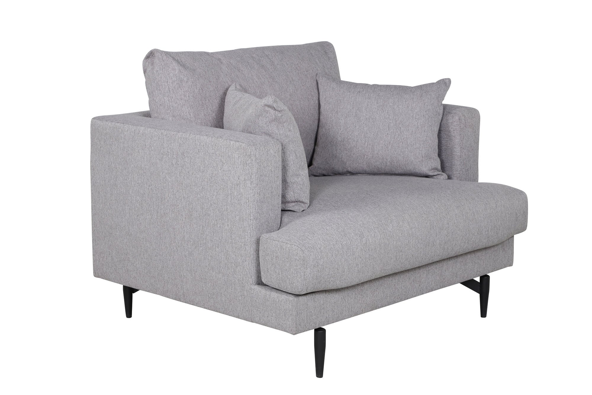 Venture Home Sofia Single Sofa - Black / Grey Fabric