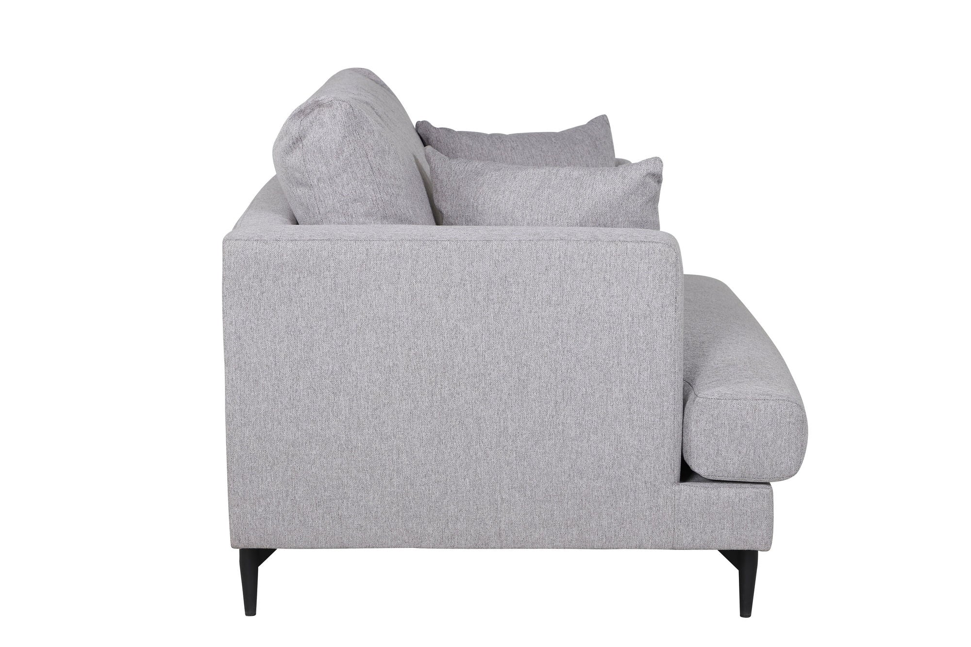 Venture Home Sofia Single Sofa - Black / Grey Fabric