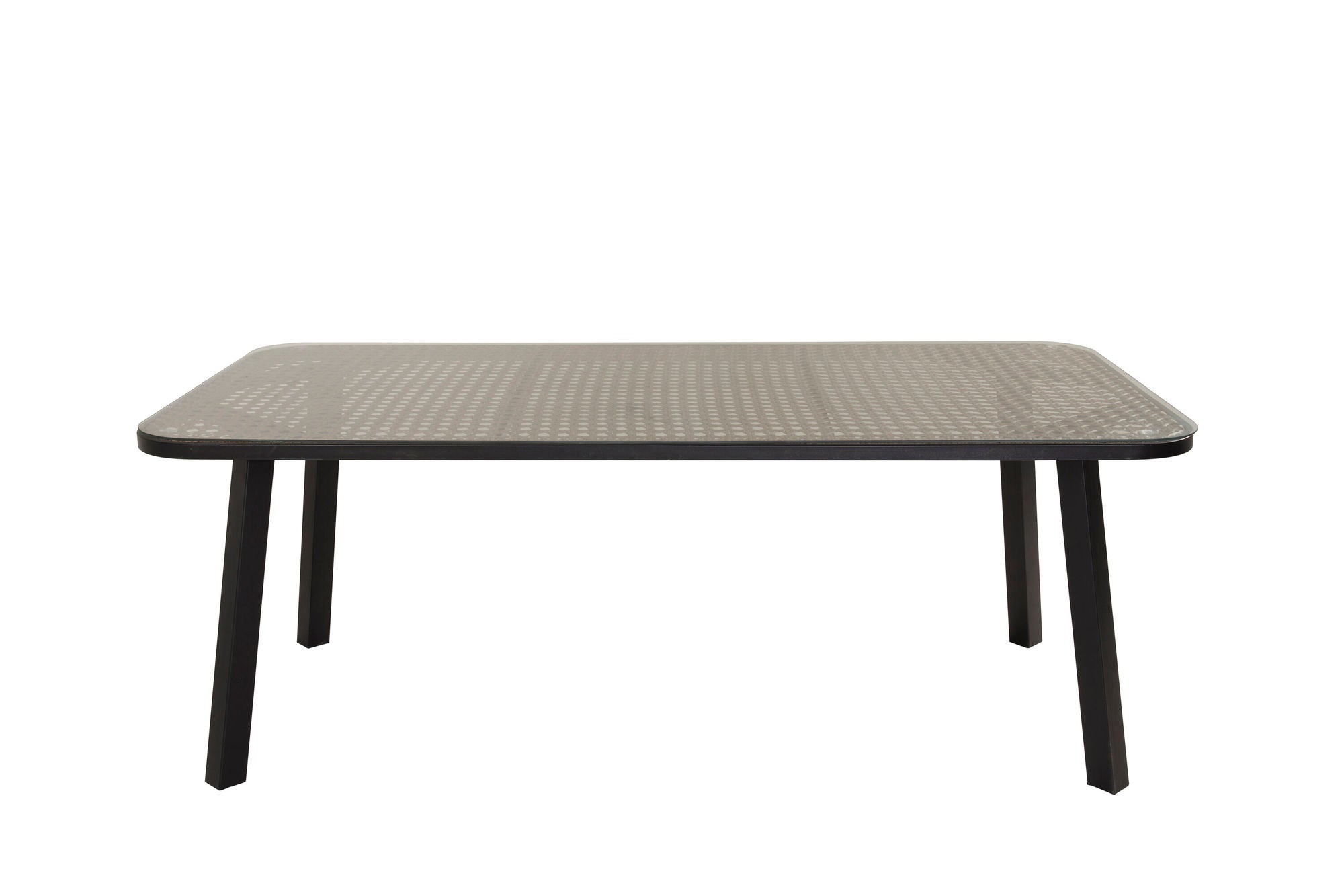 Venture Home Paola spisebord - Black Steel / Nature Wicker - 200*100