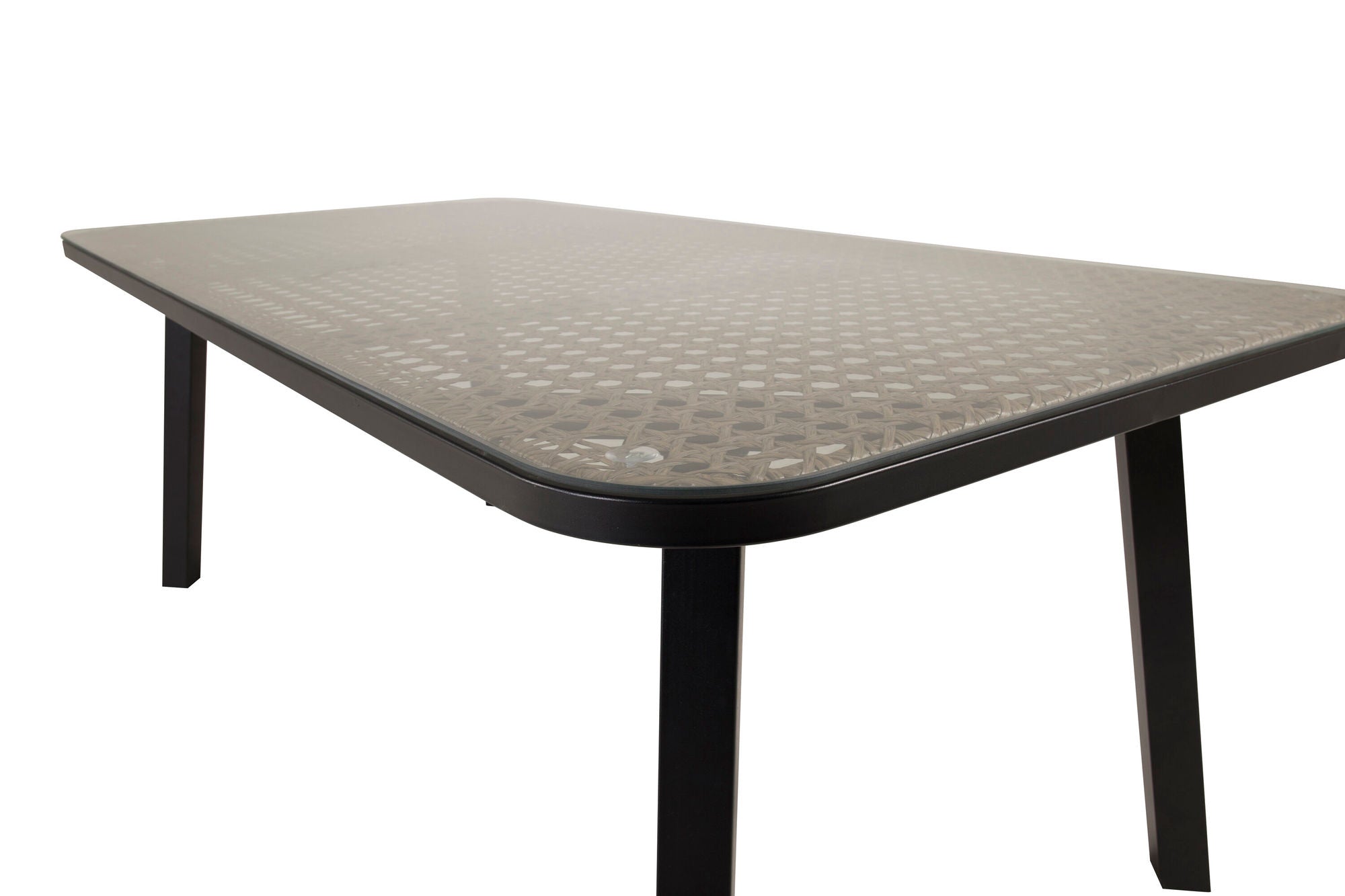 Venture Home Paola spisebord - Black Steel / Nature Wicker - 200*100