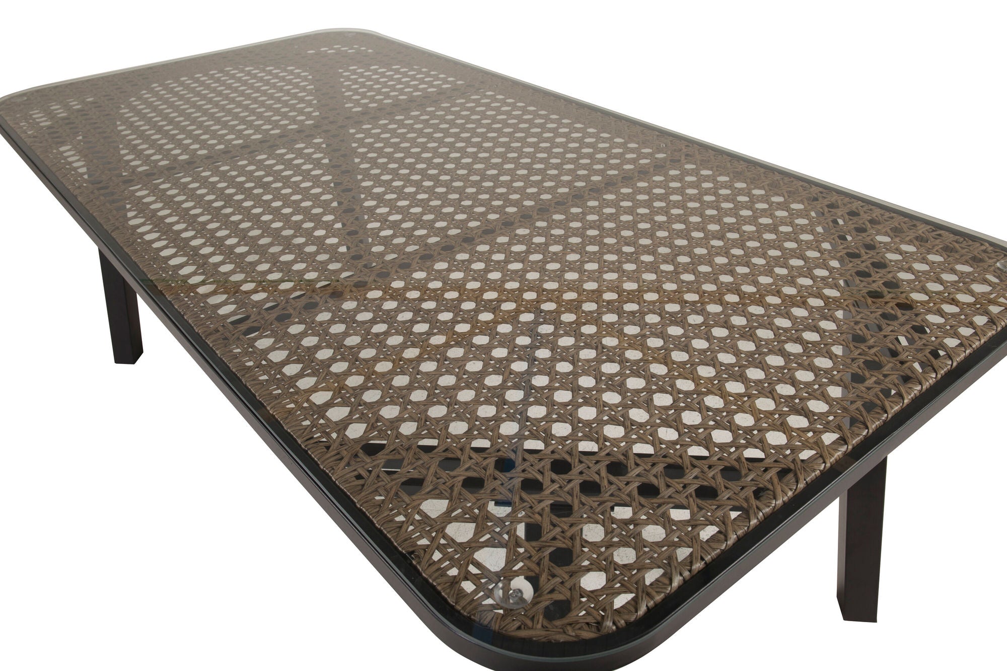 Venture Home Paola spisebord - Black Steel / Nature Wicker - 200*100