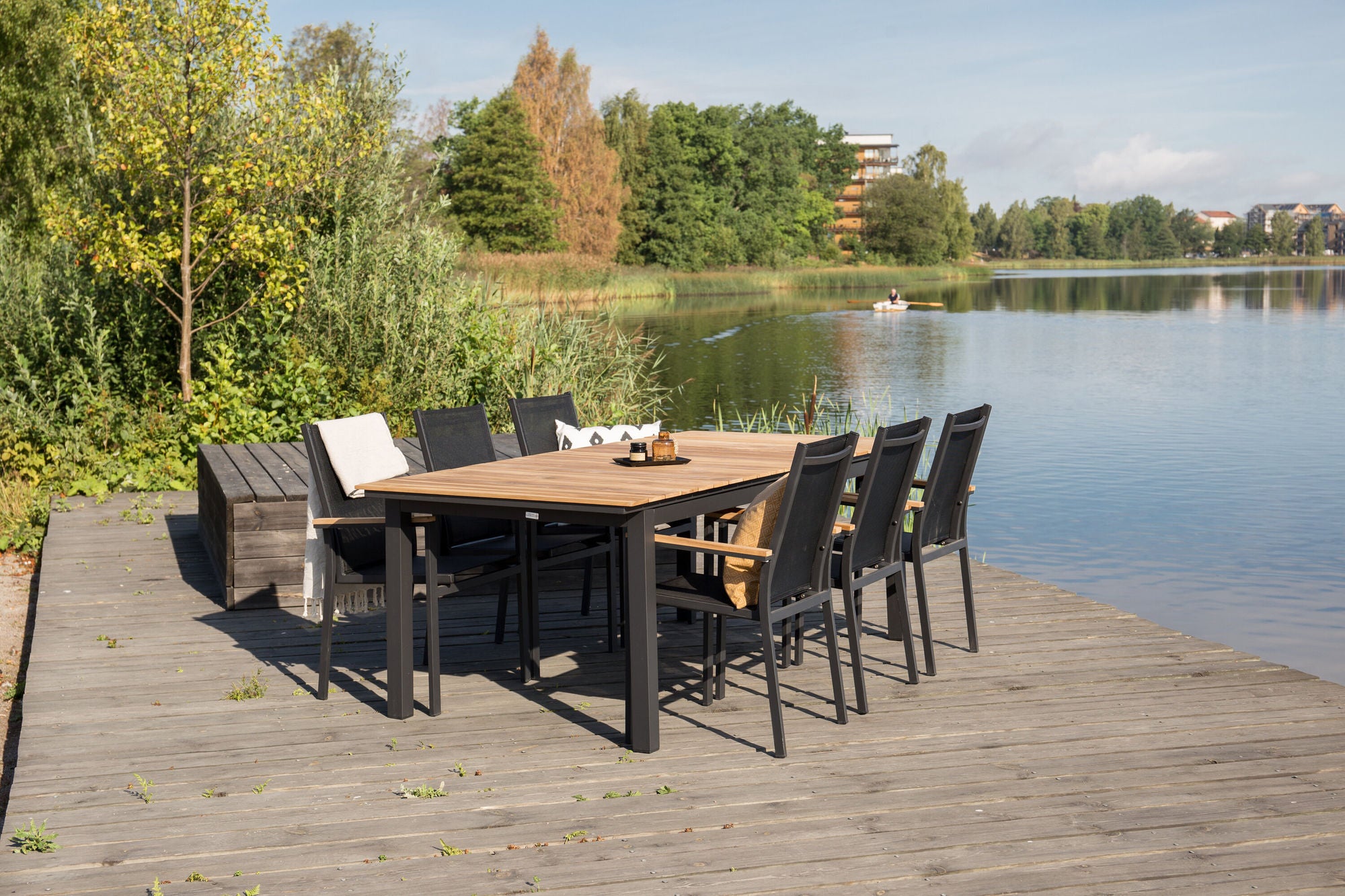 Venture Home Mexico bord 180/240 - Black/Teak