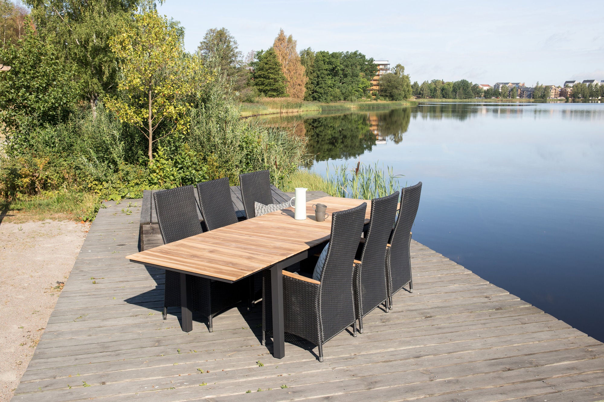 Venture Home Mexico bord 180/240 - Black/Teak