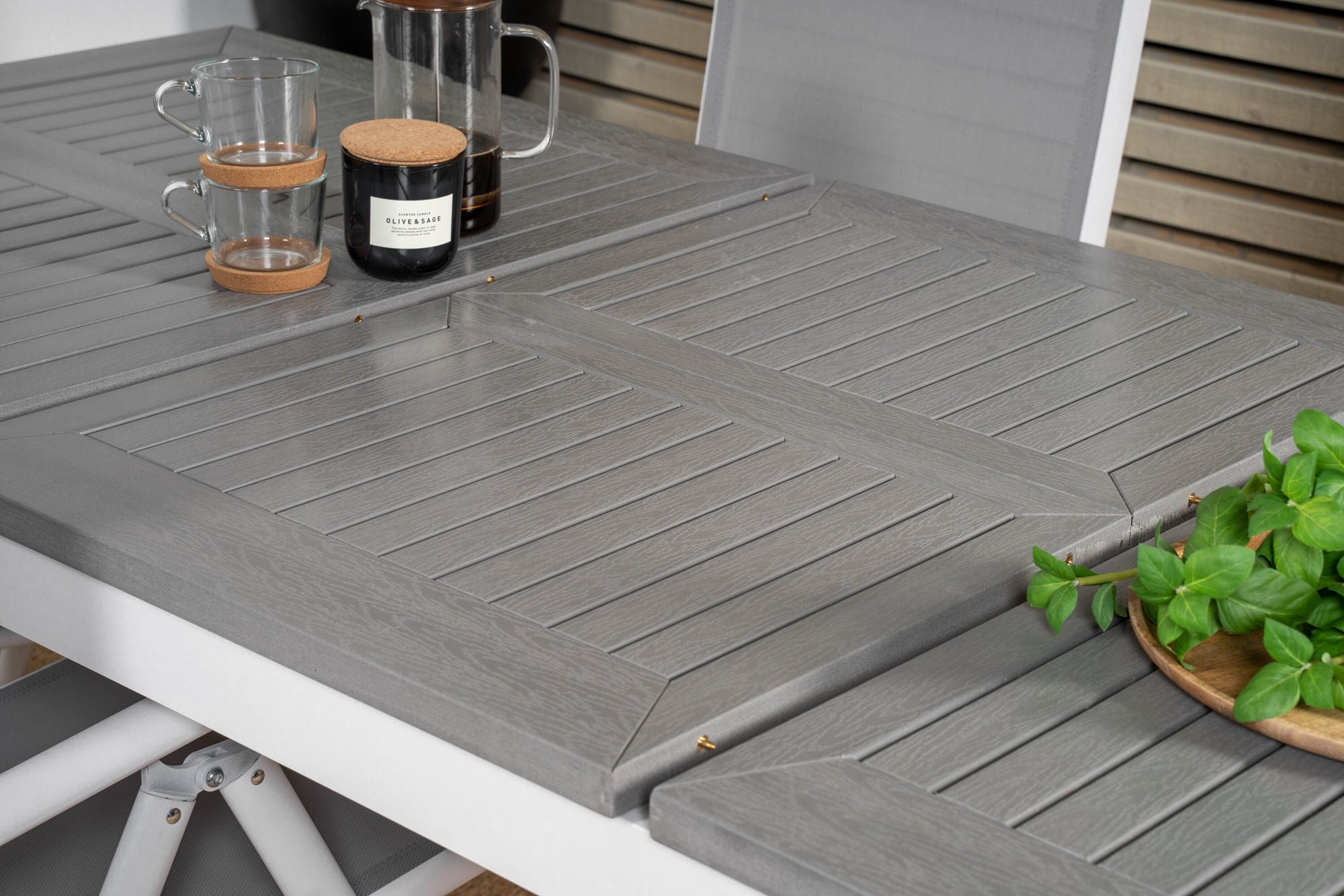 Venture Home Albany bord - 152/210 - White/Grey