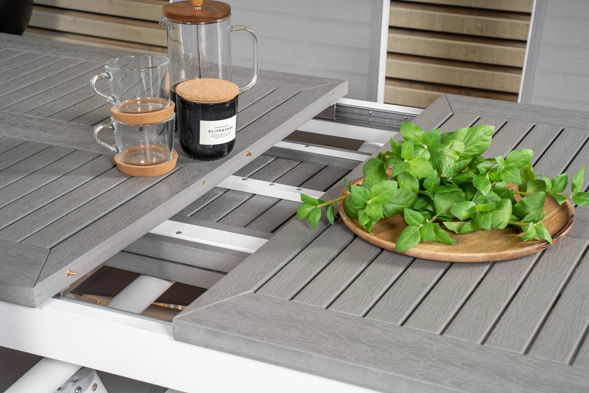 Venture Home Albany bord - 152/210 - White/Grey