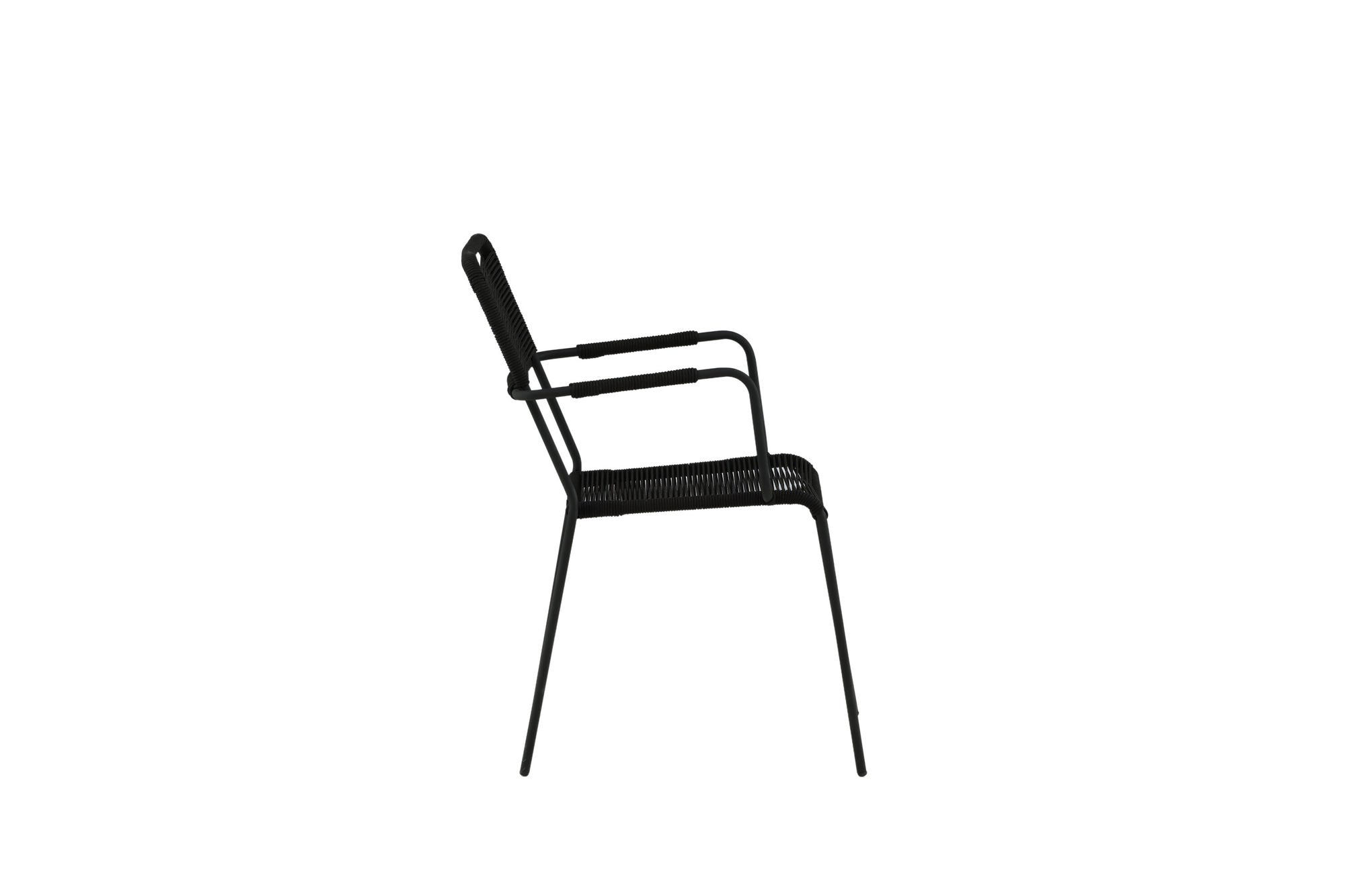 Venture Home Lindos Armchair 2-pack - Black Alu / Black Rope