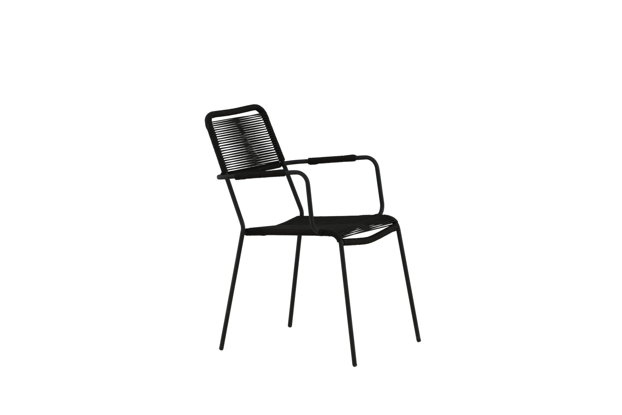 Venture Home Lindos Armchair 2-pack - Black Alu / Black Rope