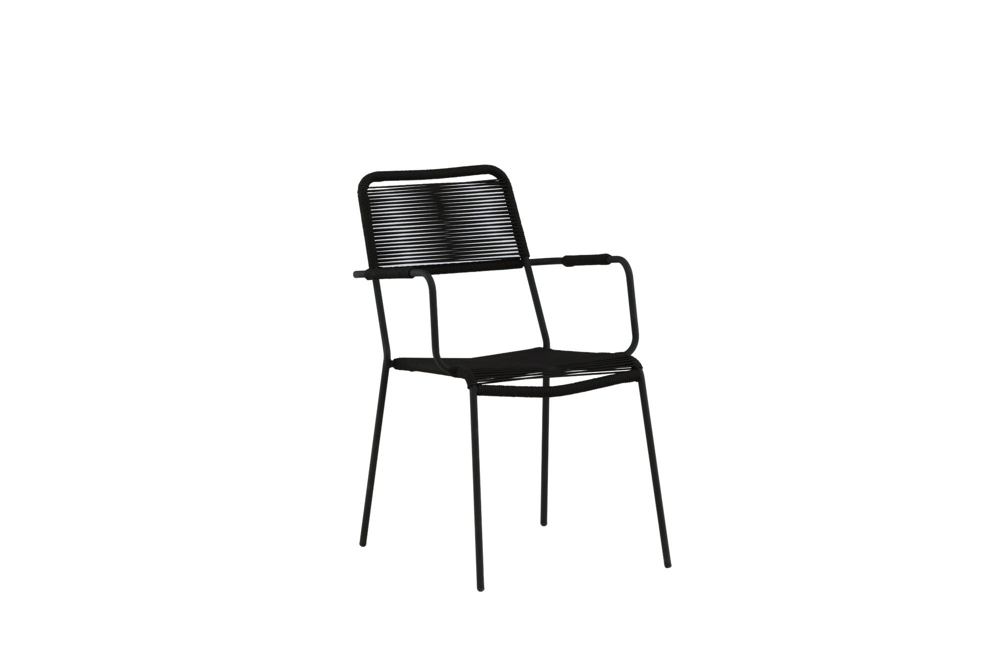 Venture Home Lindos Armchair 2-pack - Black Alu / Black Rope