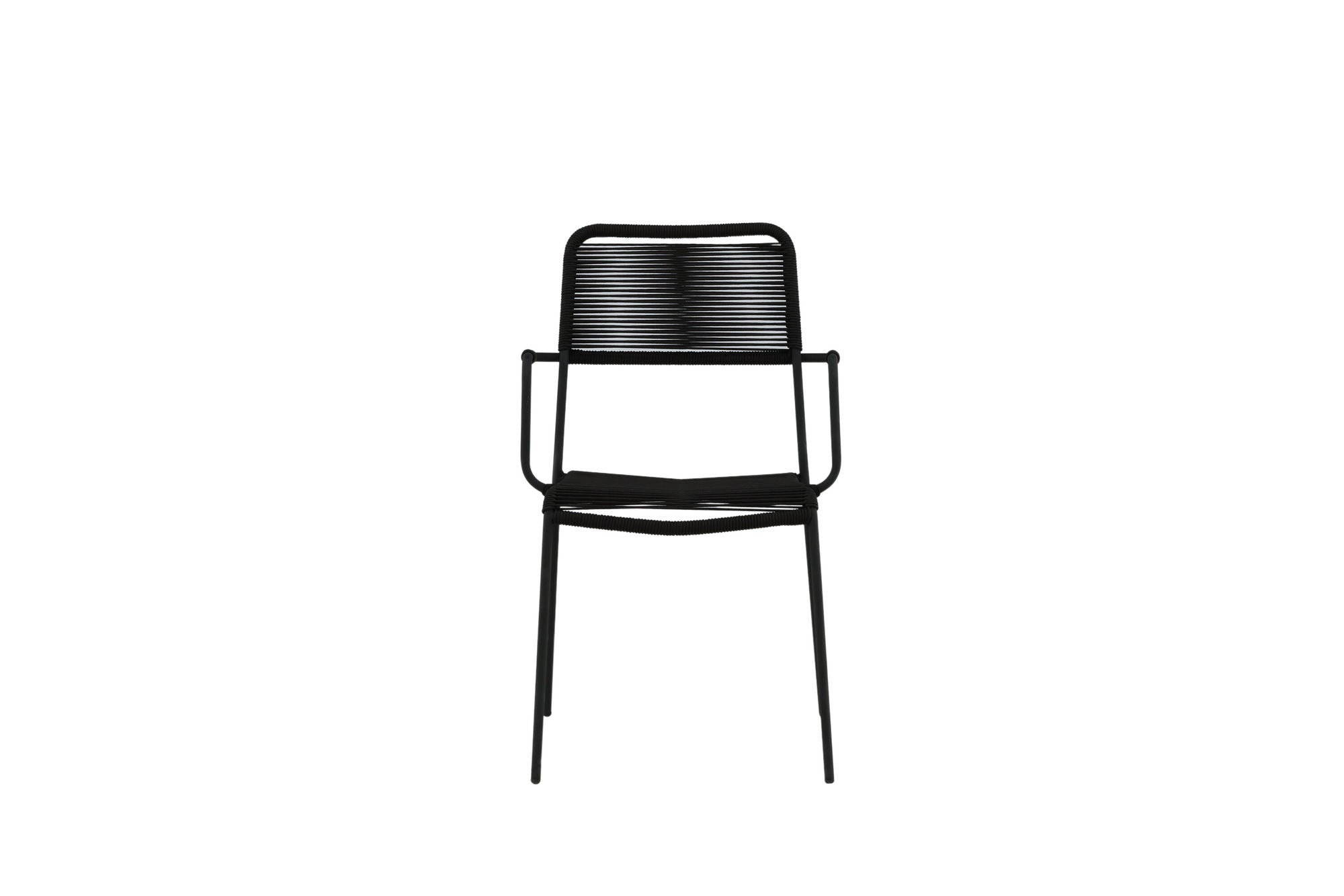 Venture Home Lindos Armchair 2-pack - Black Alu / Black Rope