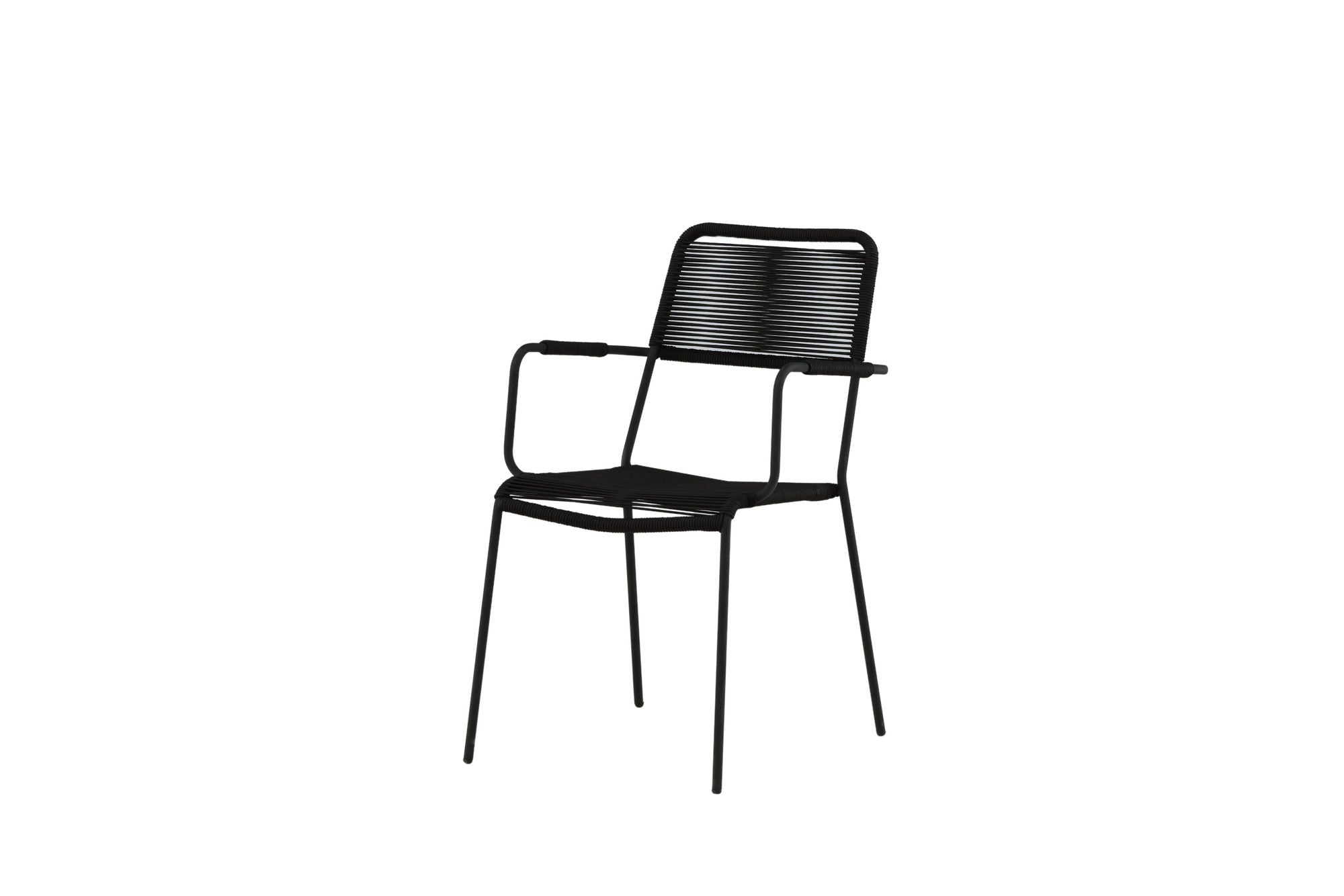 Venture Home Lindos Armchair 2-pack - Black Alu / Black Rope