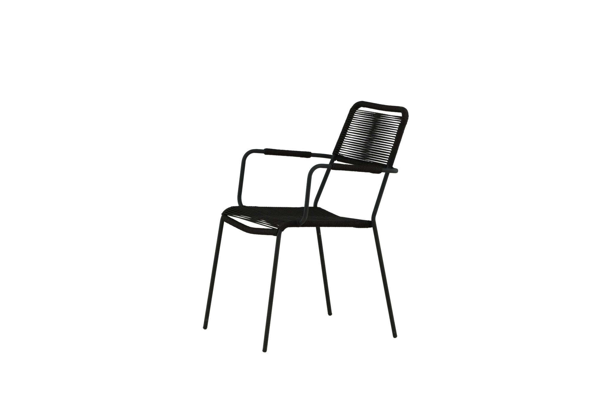 Venture Home Lindos Armchair 2-pack - Black Alu / Black Rope