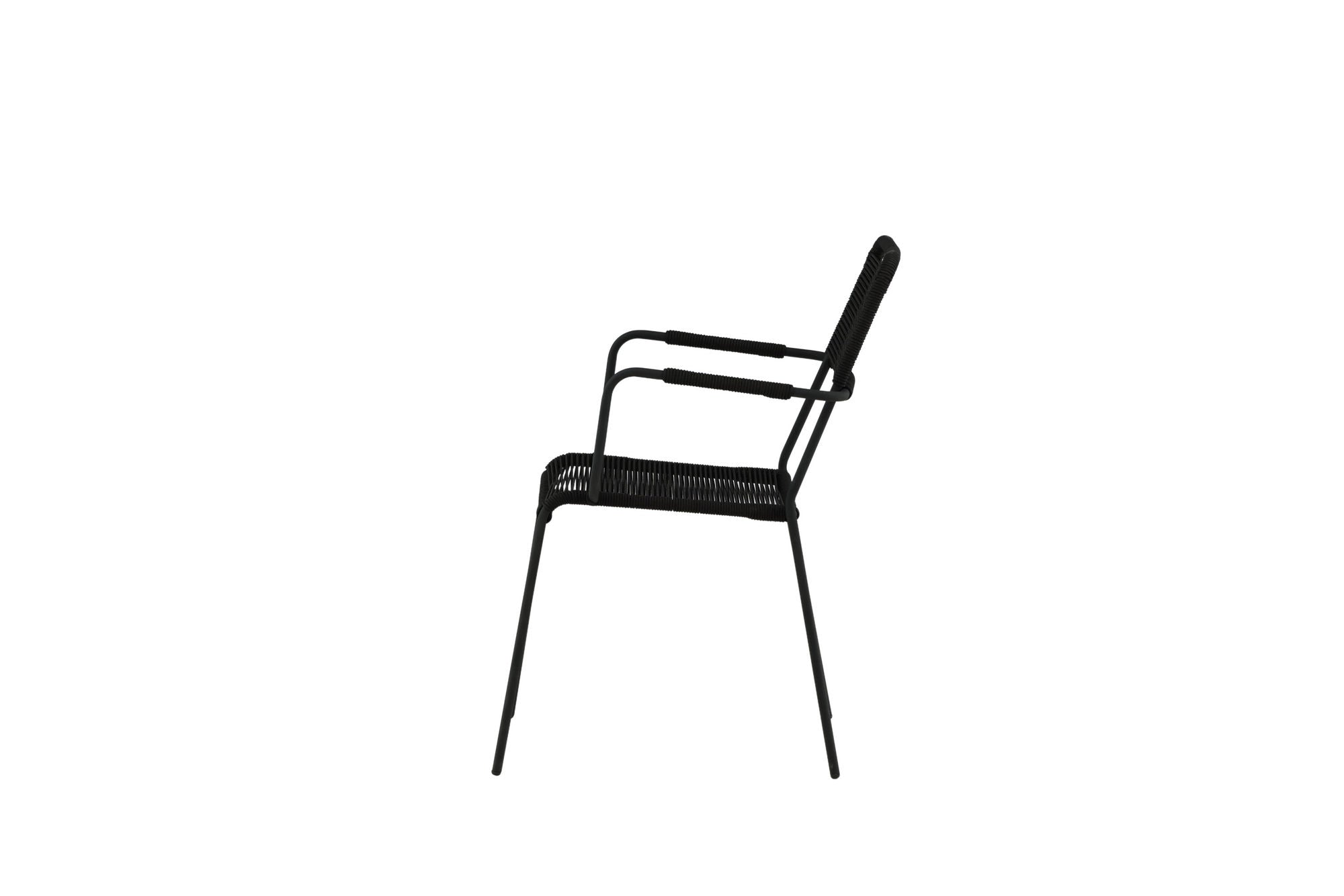 Venture Home Lindos Armchair 2-pack - Black Alu / Black Rope
