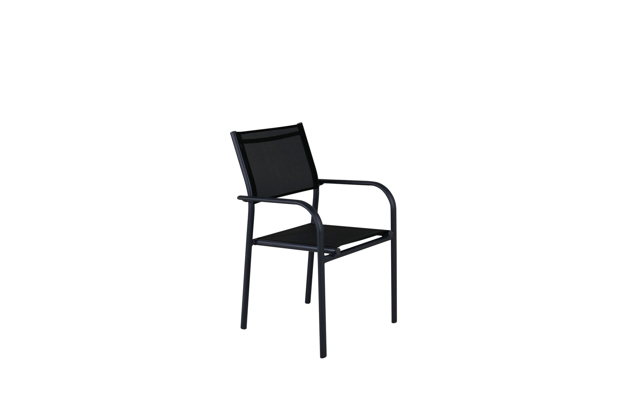 Venture Home Santorini Arm stol (Stackable) 2-pack - Black Alu / Black Textilene