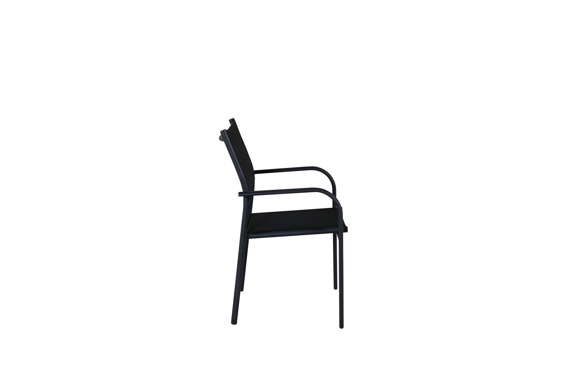 Venture Home Santorini Arm stol (Stackable) 2-pack - Black Alu / Black Textilene