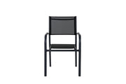 Venture Home Santorini Arm stol (Stackable) 2-pack - Black Alu / Black Textilene