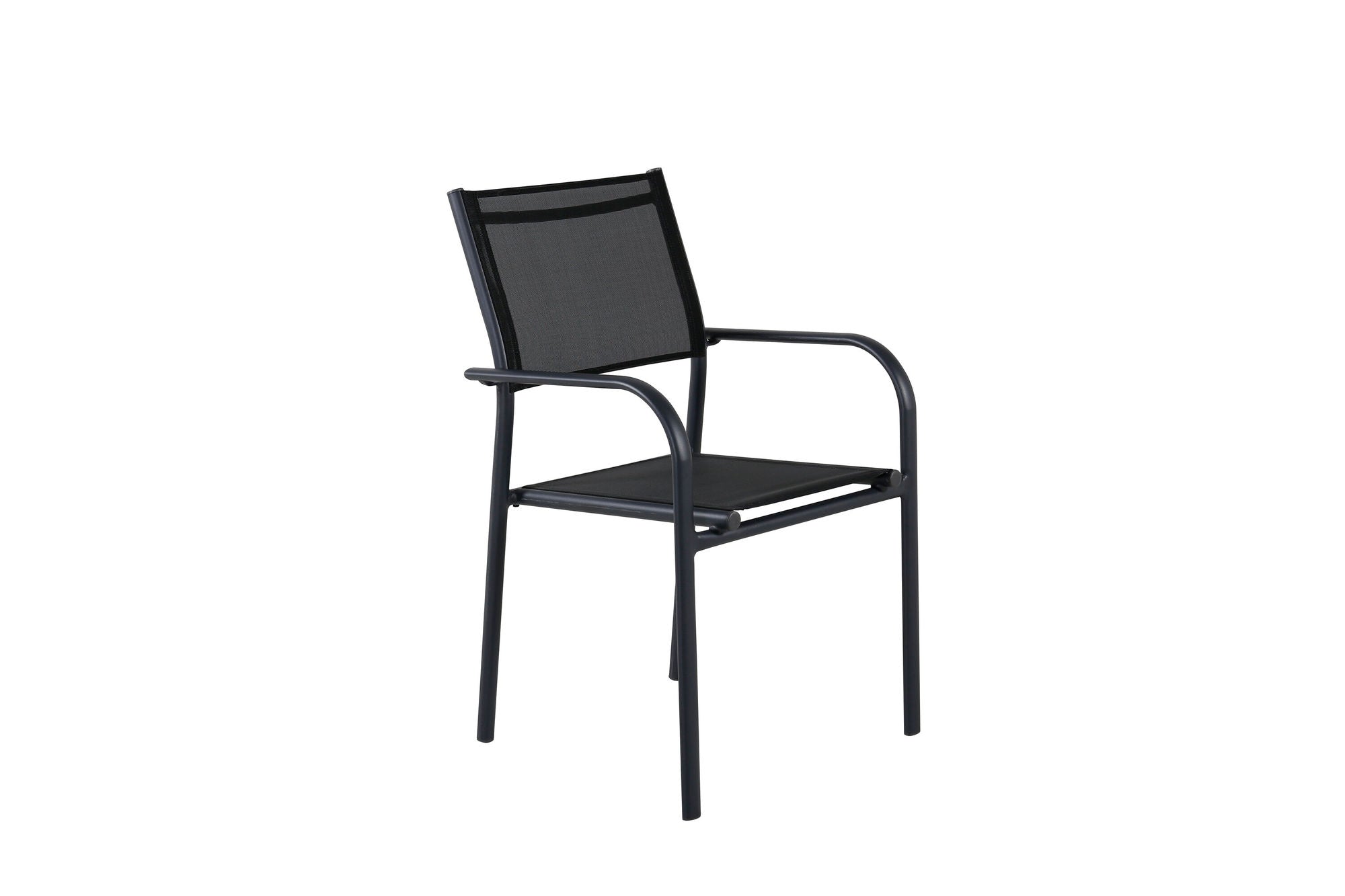 Venture Home Santorini Arm stol (Stackable) 2-pack - Black Alu / Black Textilene