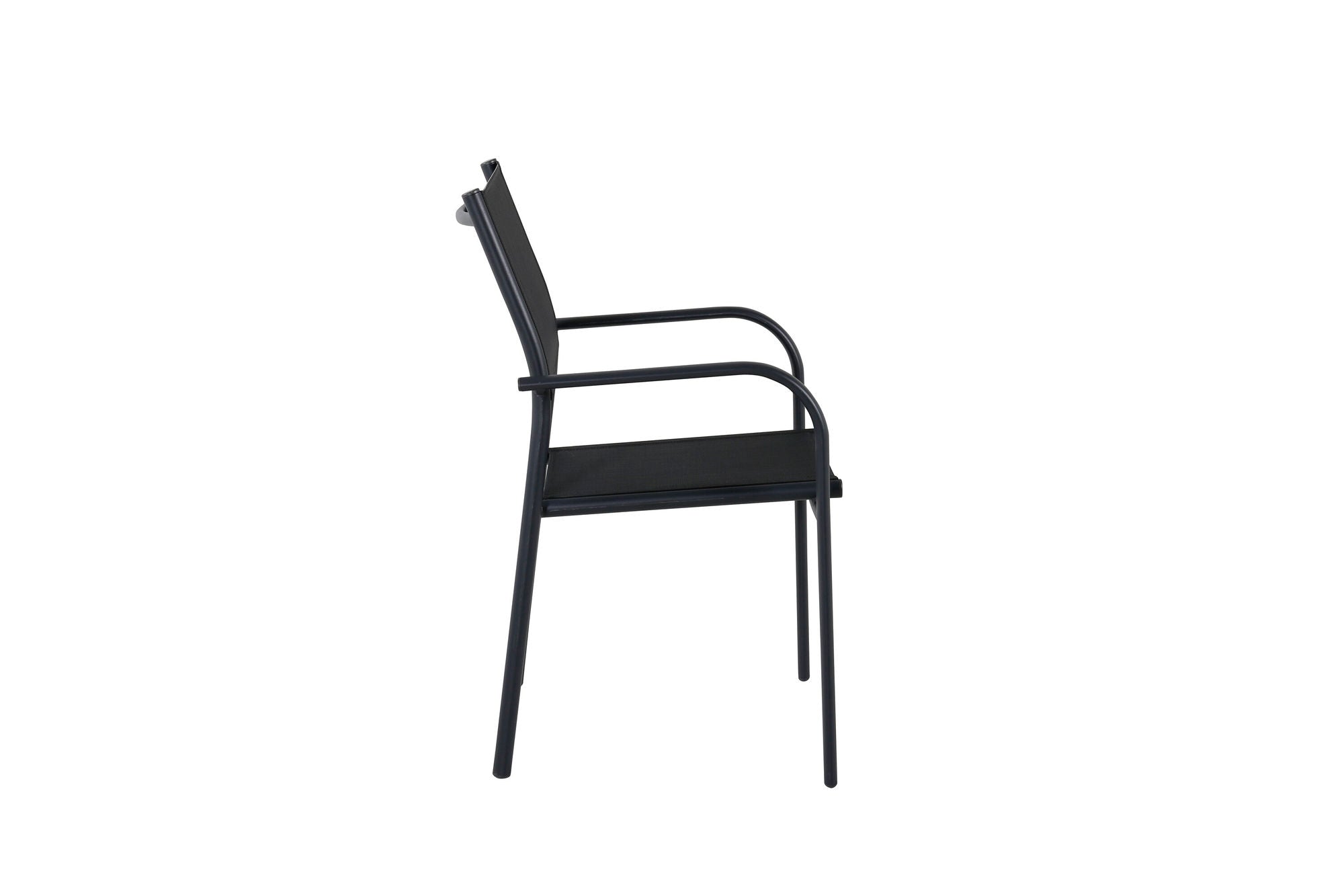 Venture Home Santorini Arm stol (Stackable) 2-pack - Black Alu / Black Textilene